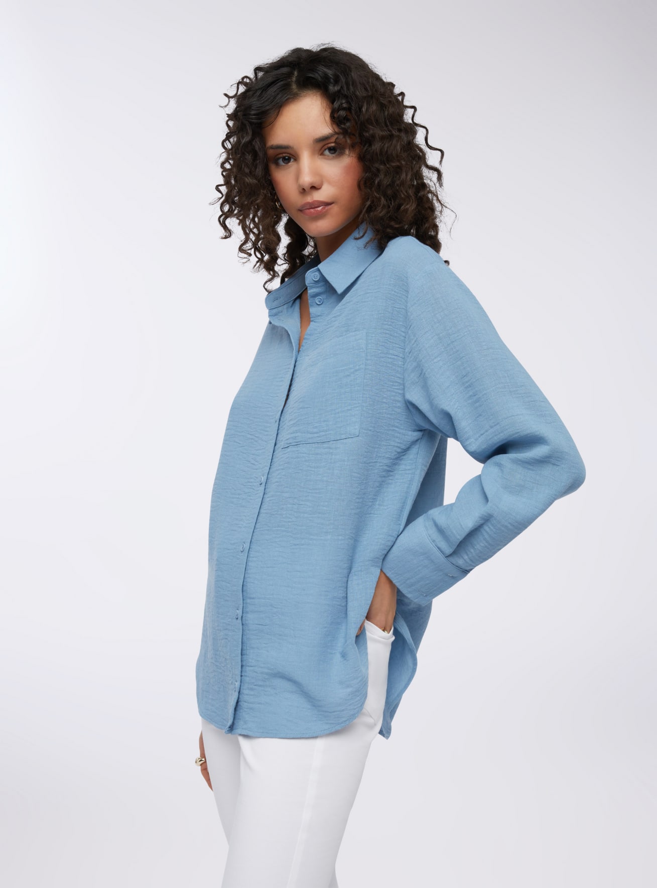 Camicia tessuto leggero con tasca