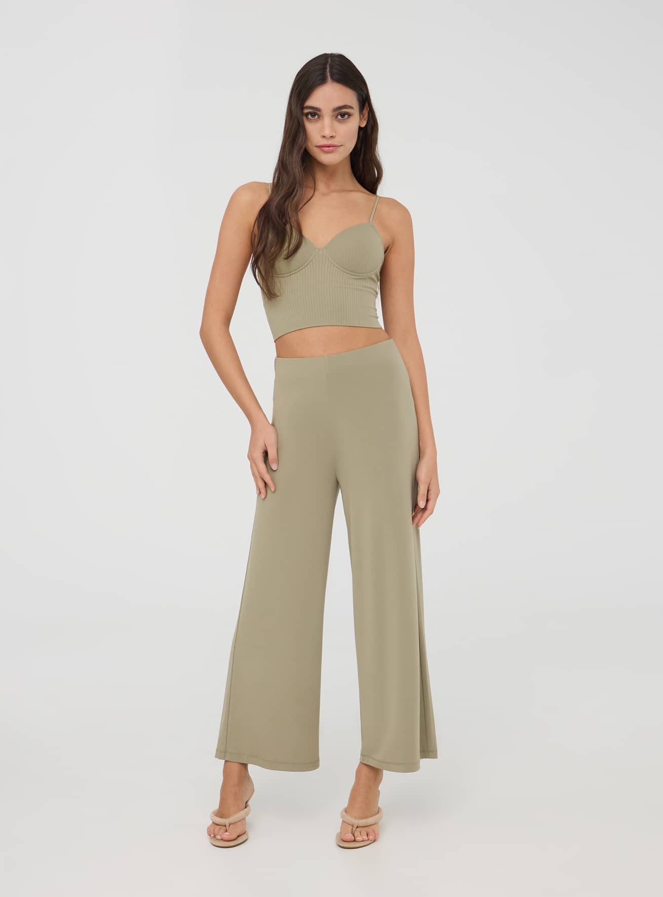 Pantaloni culotte crop 