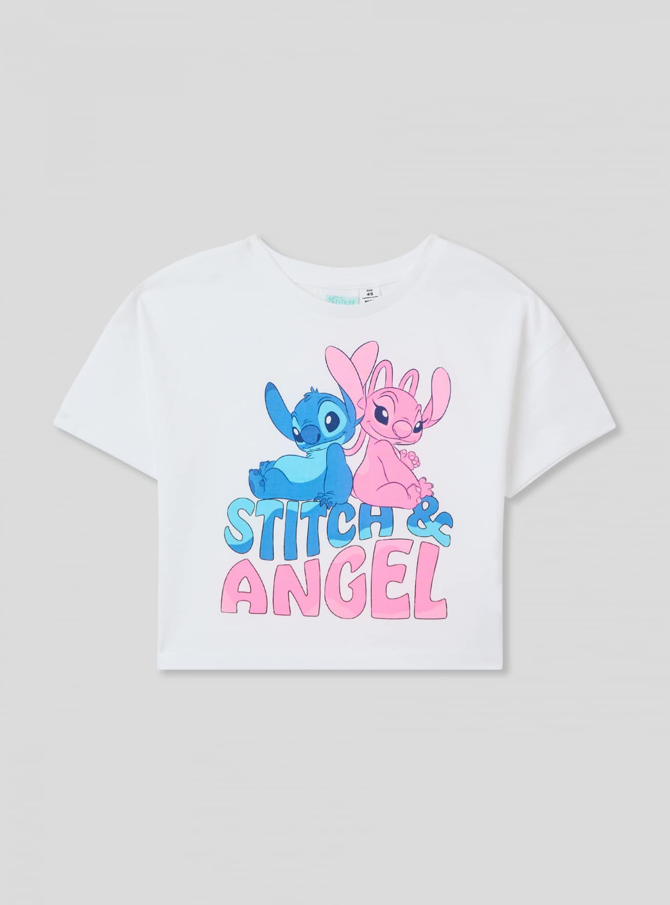 T-shirt crop con stampa Stitch®