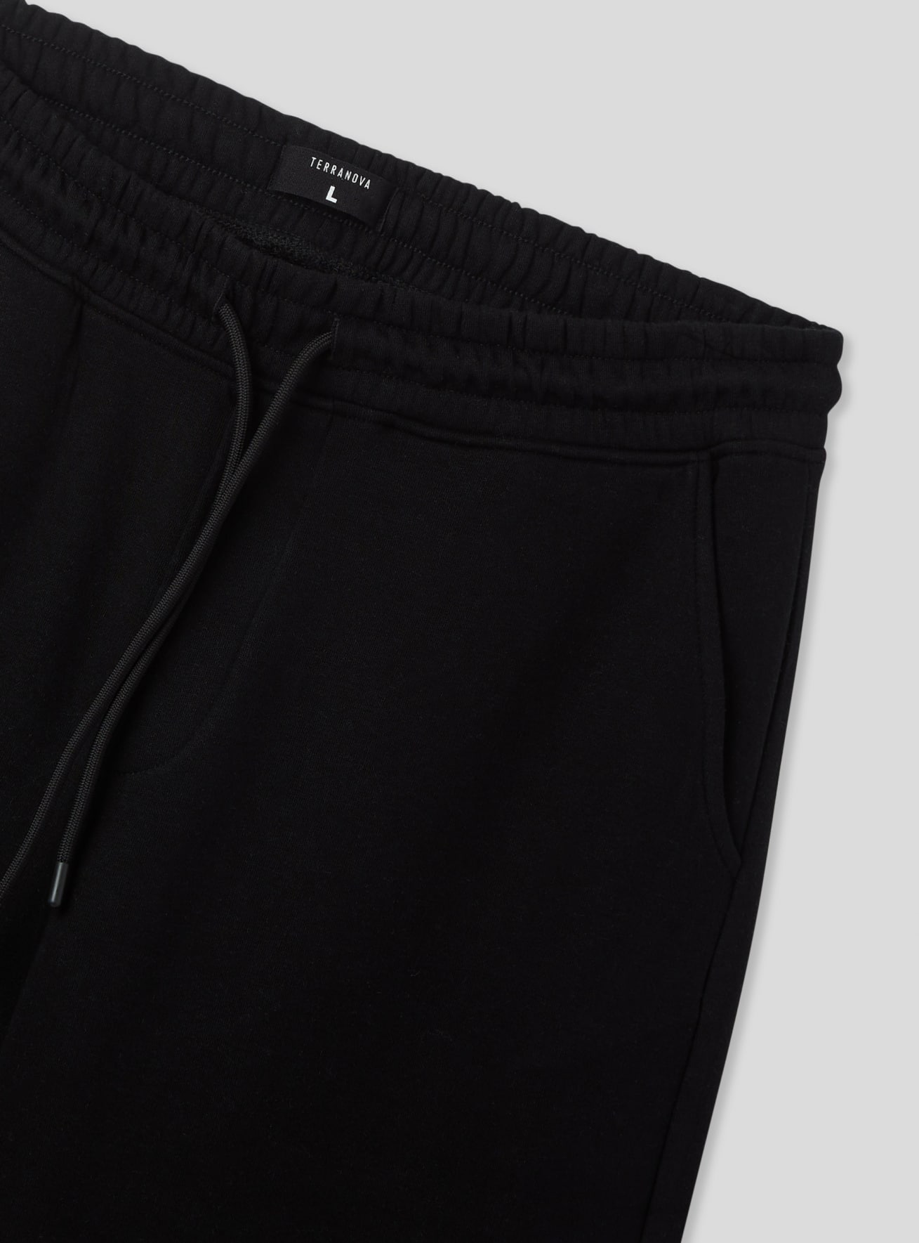 Black Heavy wide leg sweatpants with drawstring Buy Online Terranova