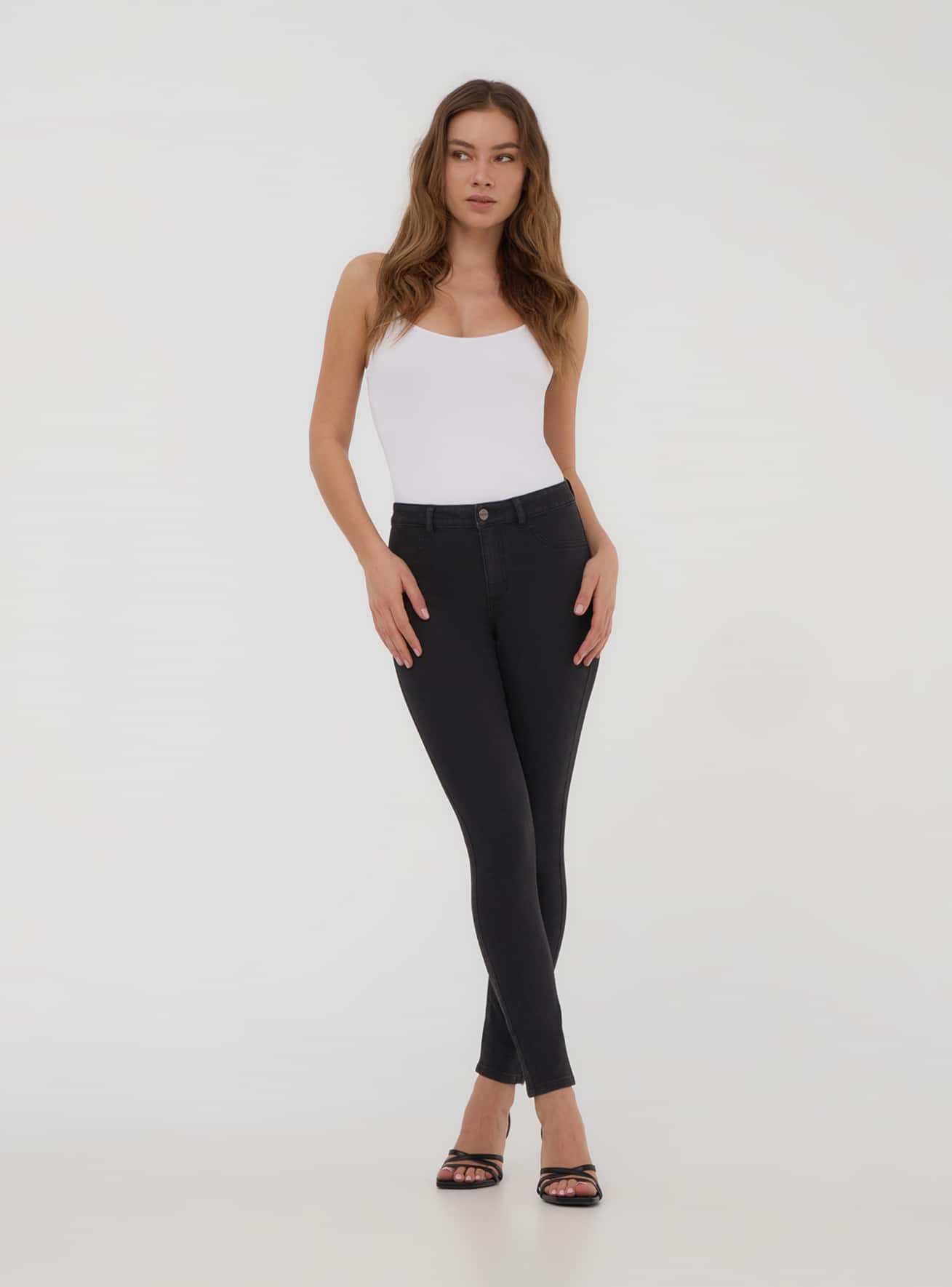 Jeggings scuri tinta unita