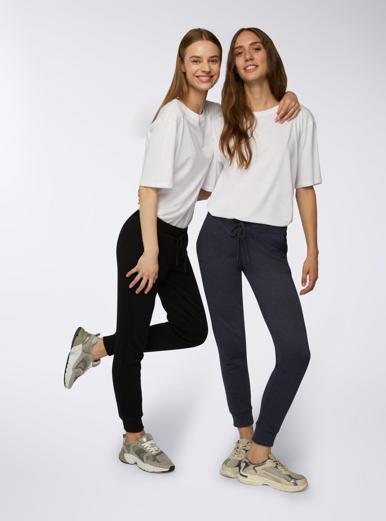 Pack 2 pantaloni tuta con polsini e coulisse
