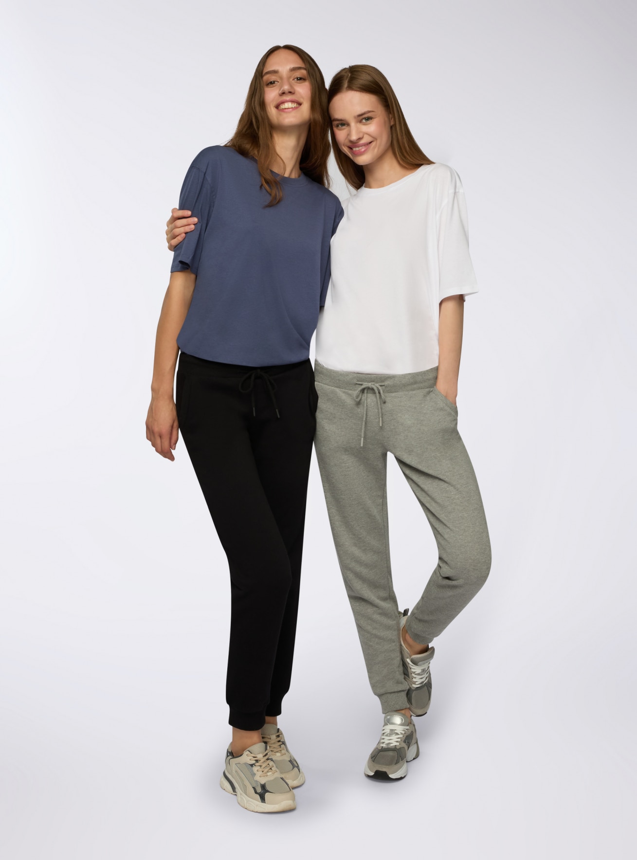 Pack 2 pantaloni tuta con polsini e coulisse