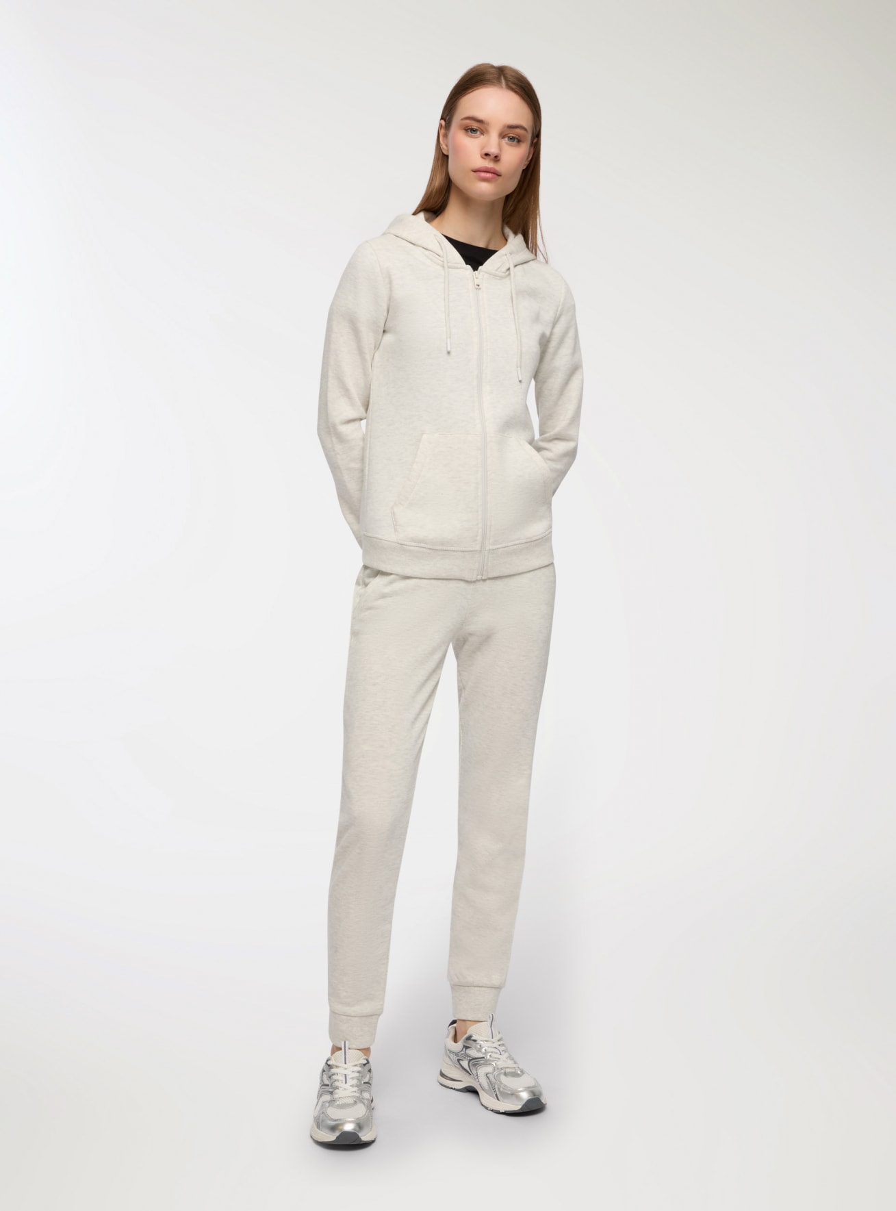 Pantaloni tuta leggeri con polsini e coulisse