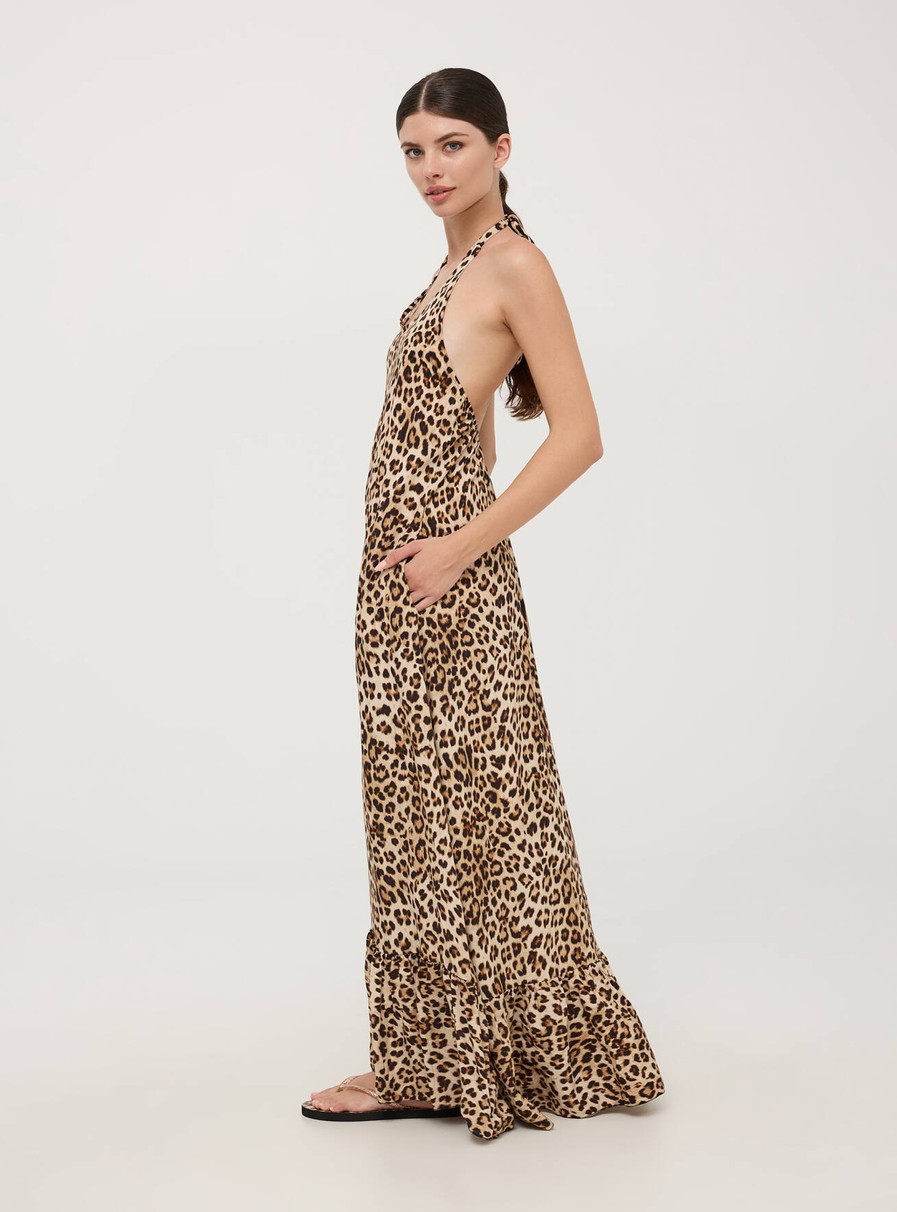 Vestito lungo maculato hot sale