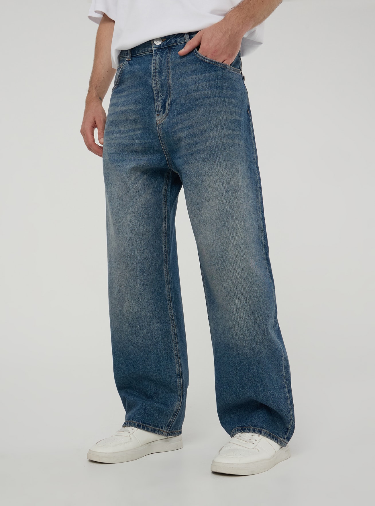 Jeans super baggy blu denim medio Terranova