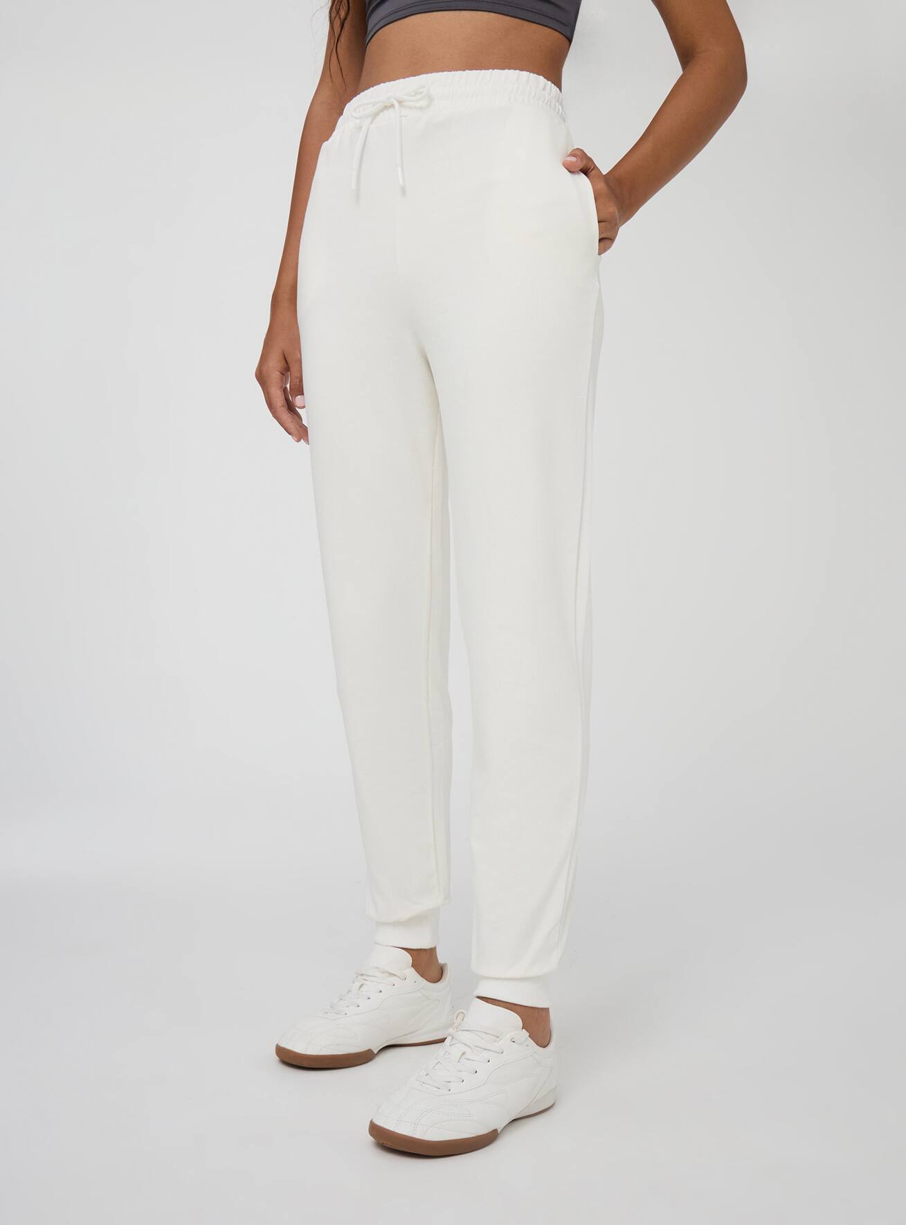 Ladies high waisted tracksuit bottoms discount