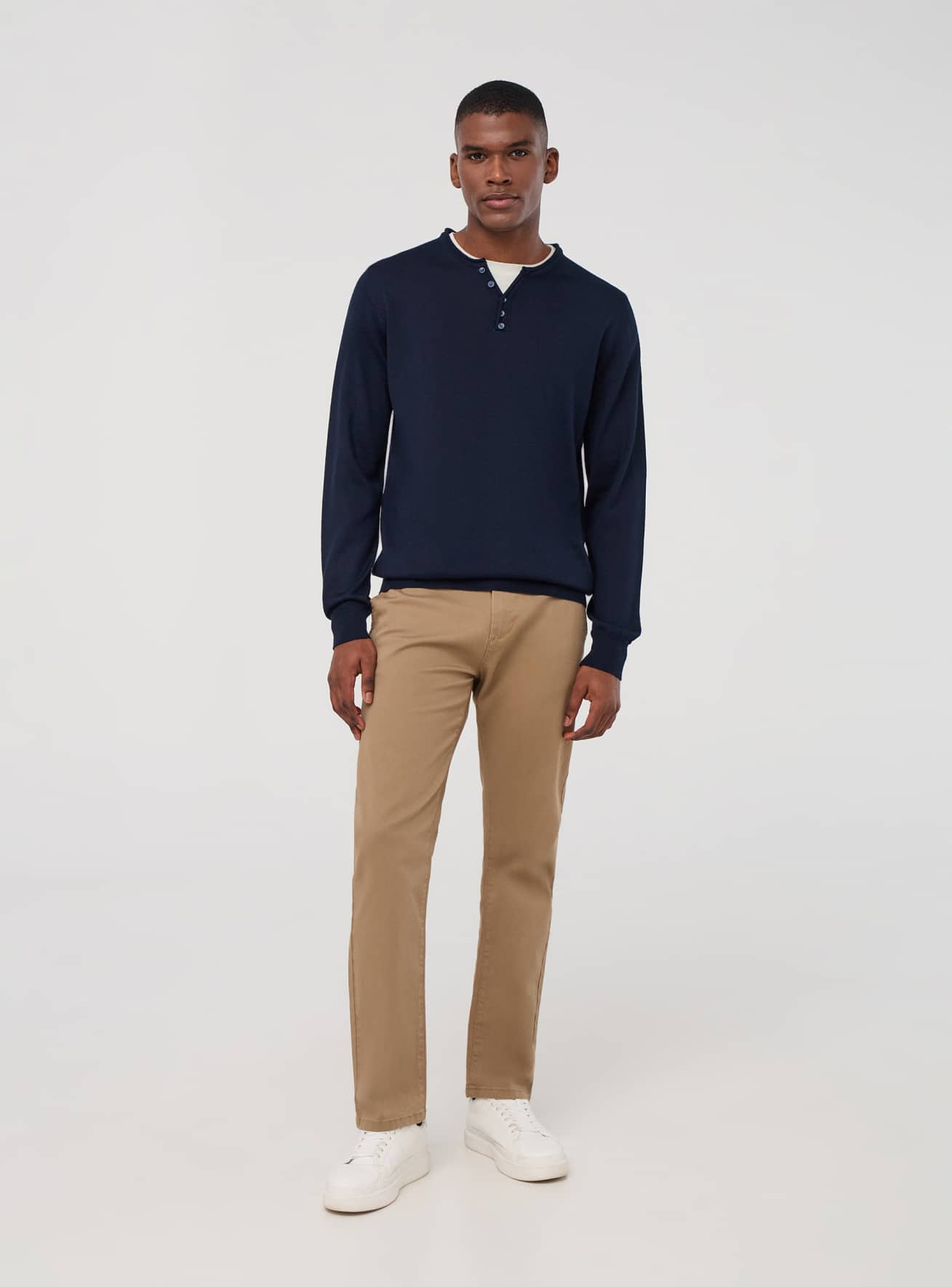 Maglia serafino collo doppio Blu Acquista Online Terranova