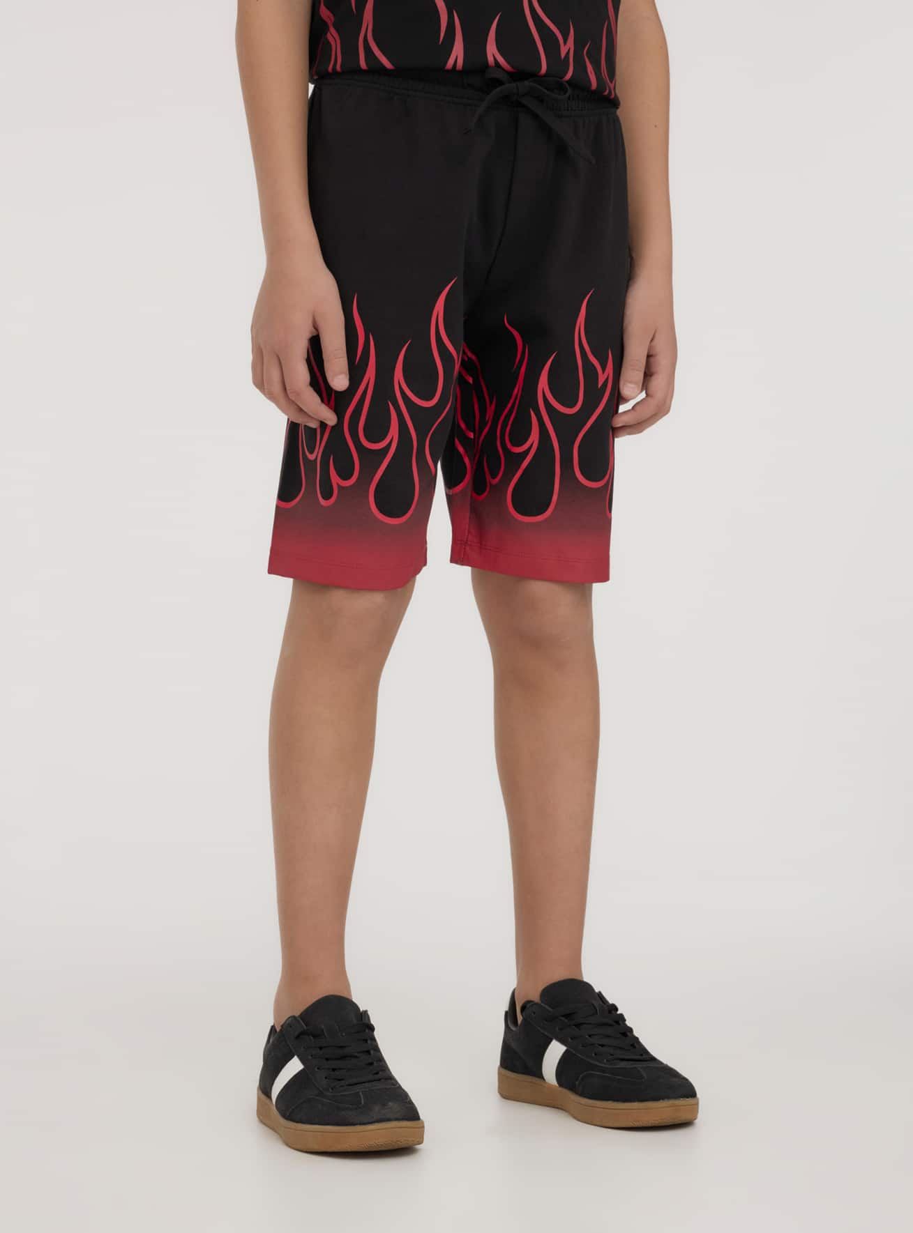 Pantaloncini tuta con stampa fiamma