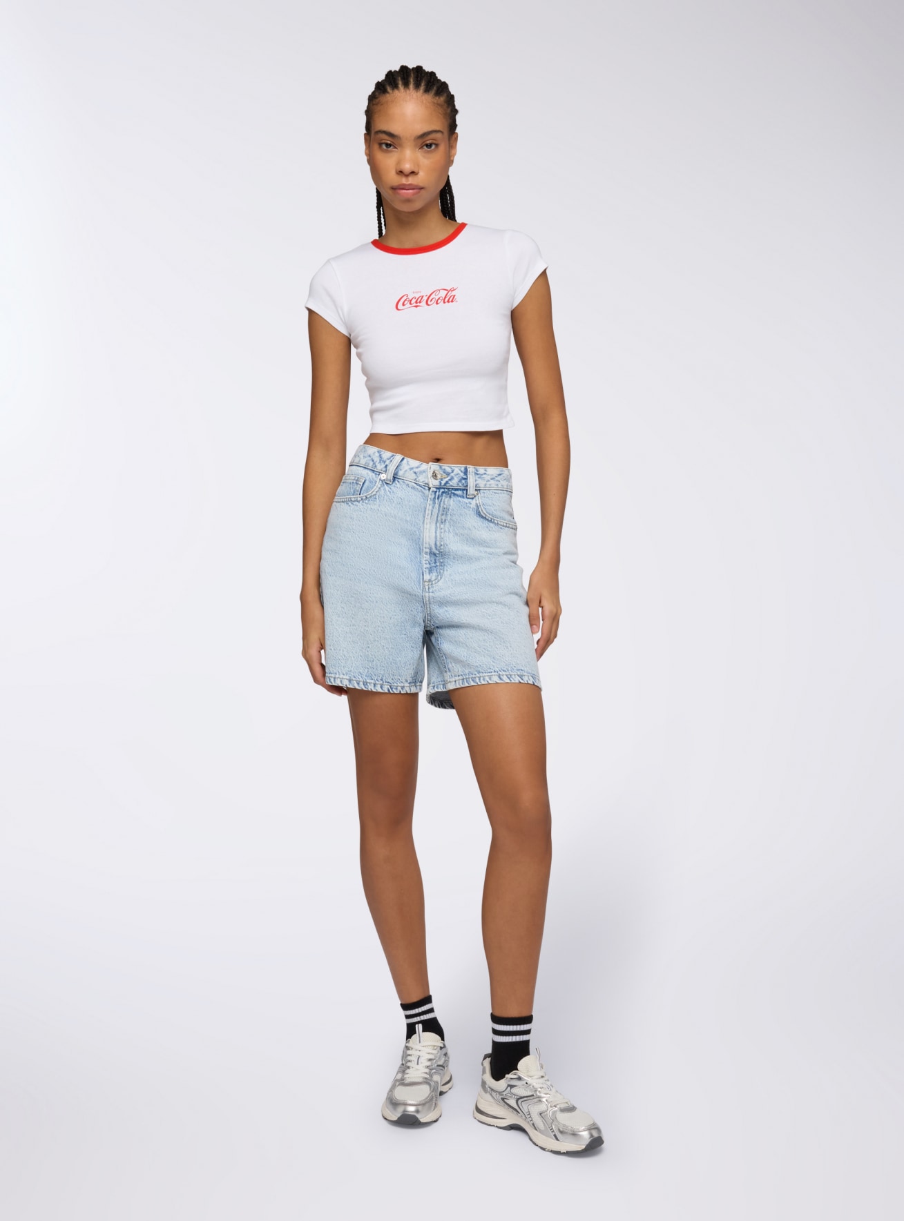 Bermudas aus hellem Denim