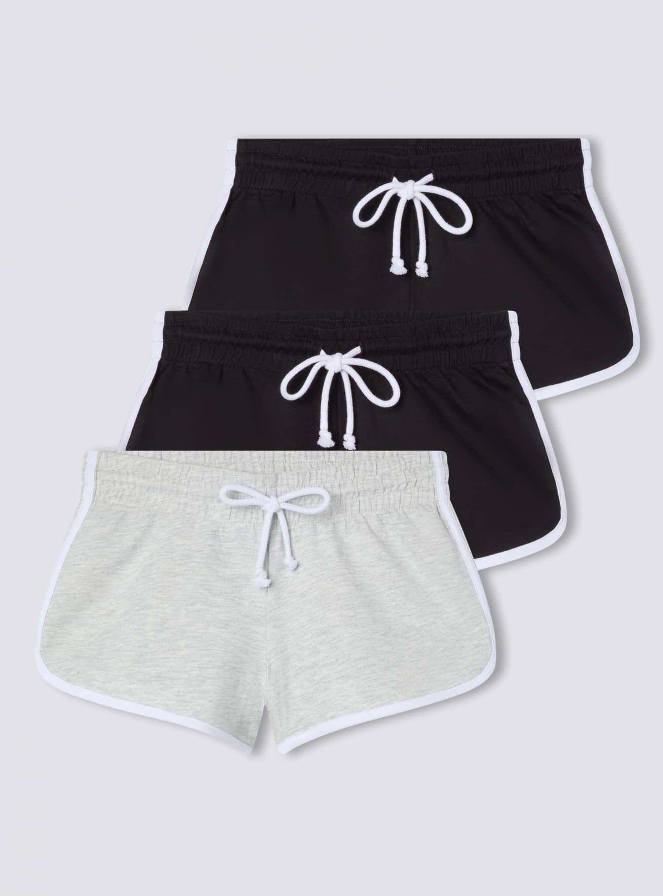 Pack 3 shorts tuta con profili a contrasto