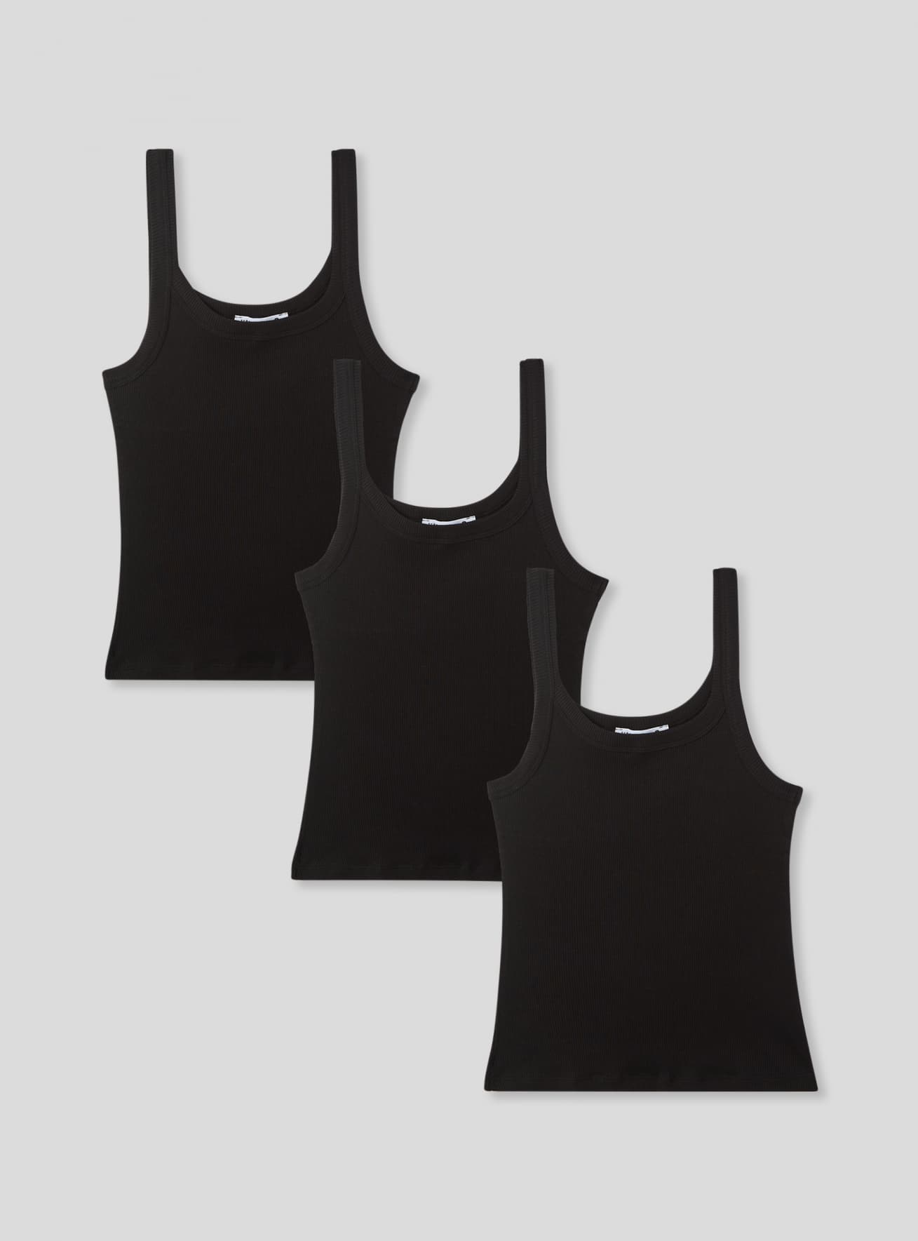 Pack 3 canotte con scollo ampio tinta unita