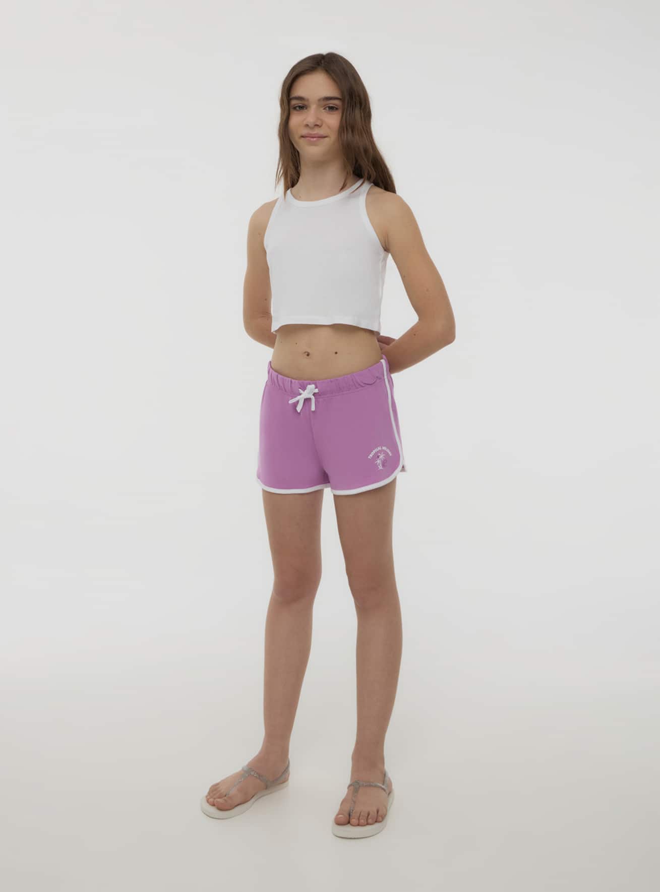 Kratke gimnastičke hlače Djevojčica 010