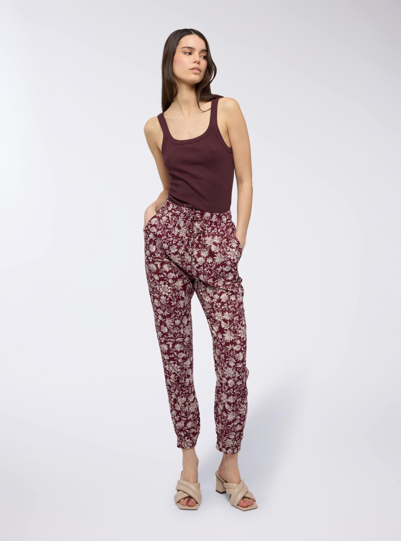 Pantaloni jogger fantasia ramage