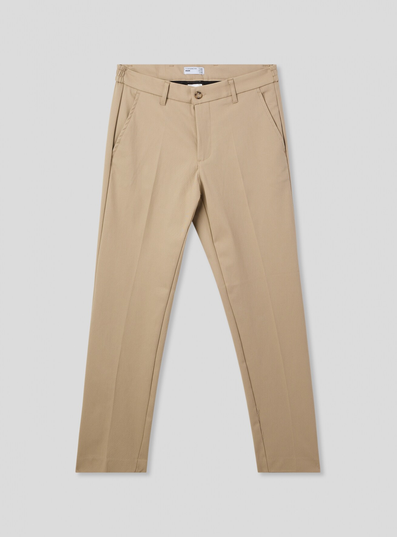 Men's classic regular fit chino pants stretch twill fabric