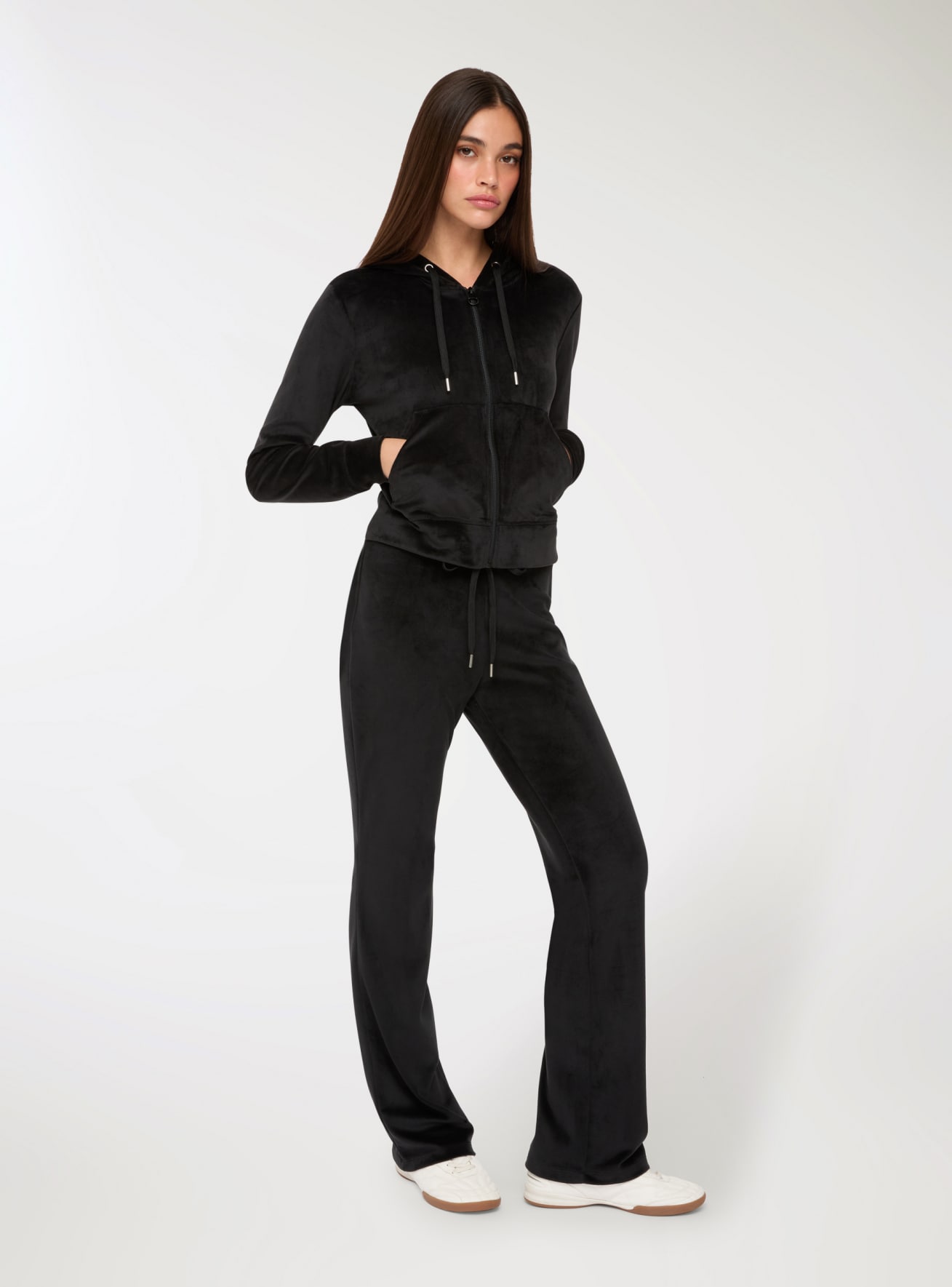 Pantaloni a zampa in ciniglia