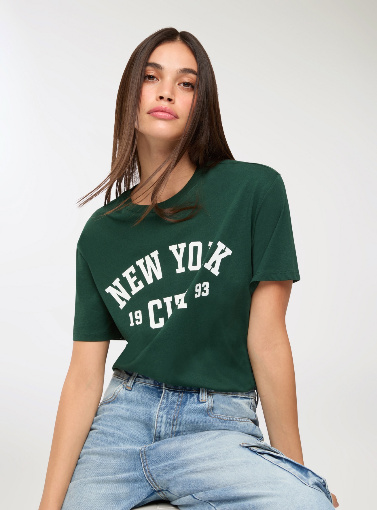 T-shirt ampia stampa college