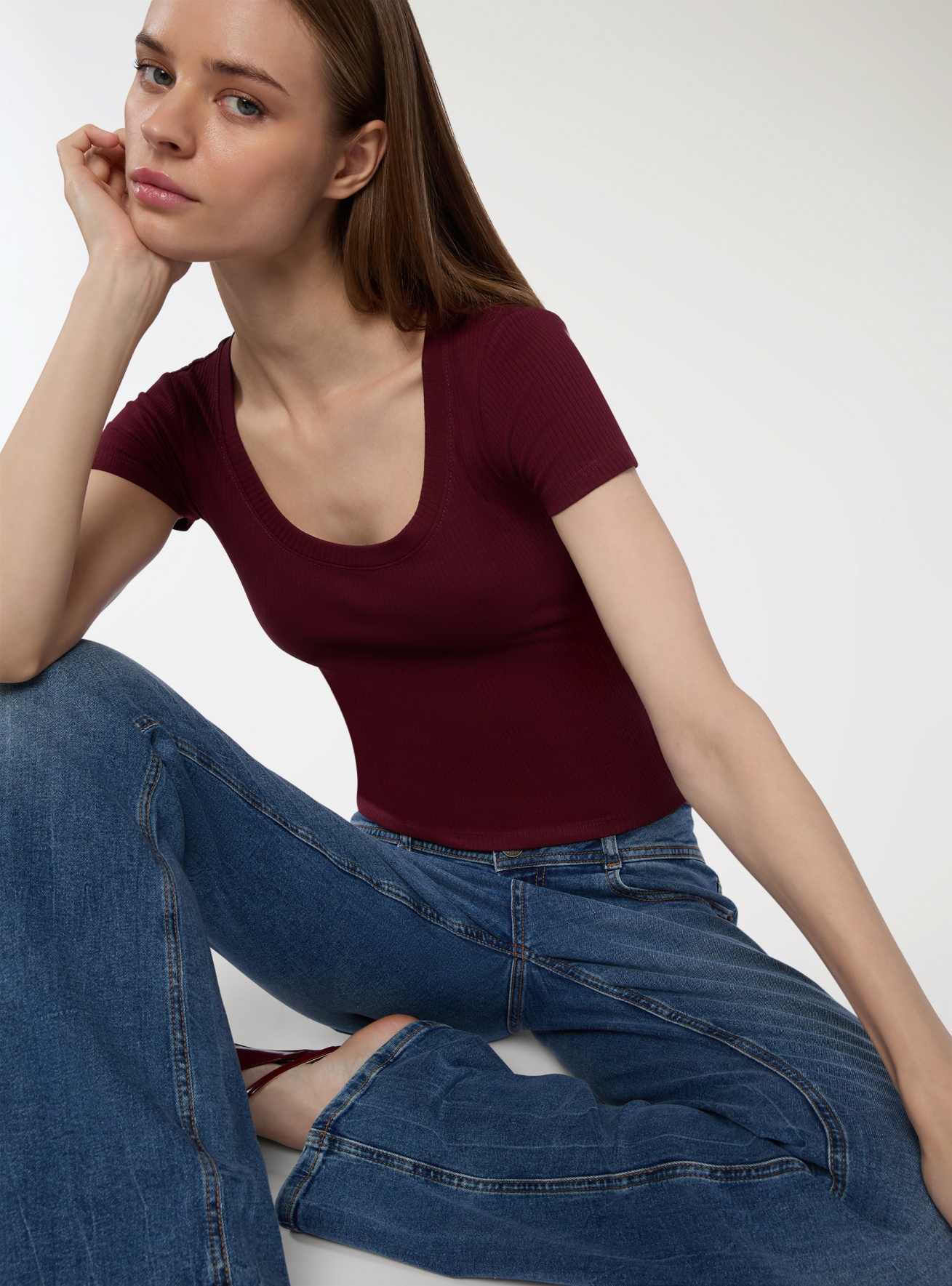 T-shirt slim a costine