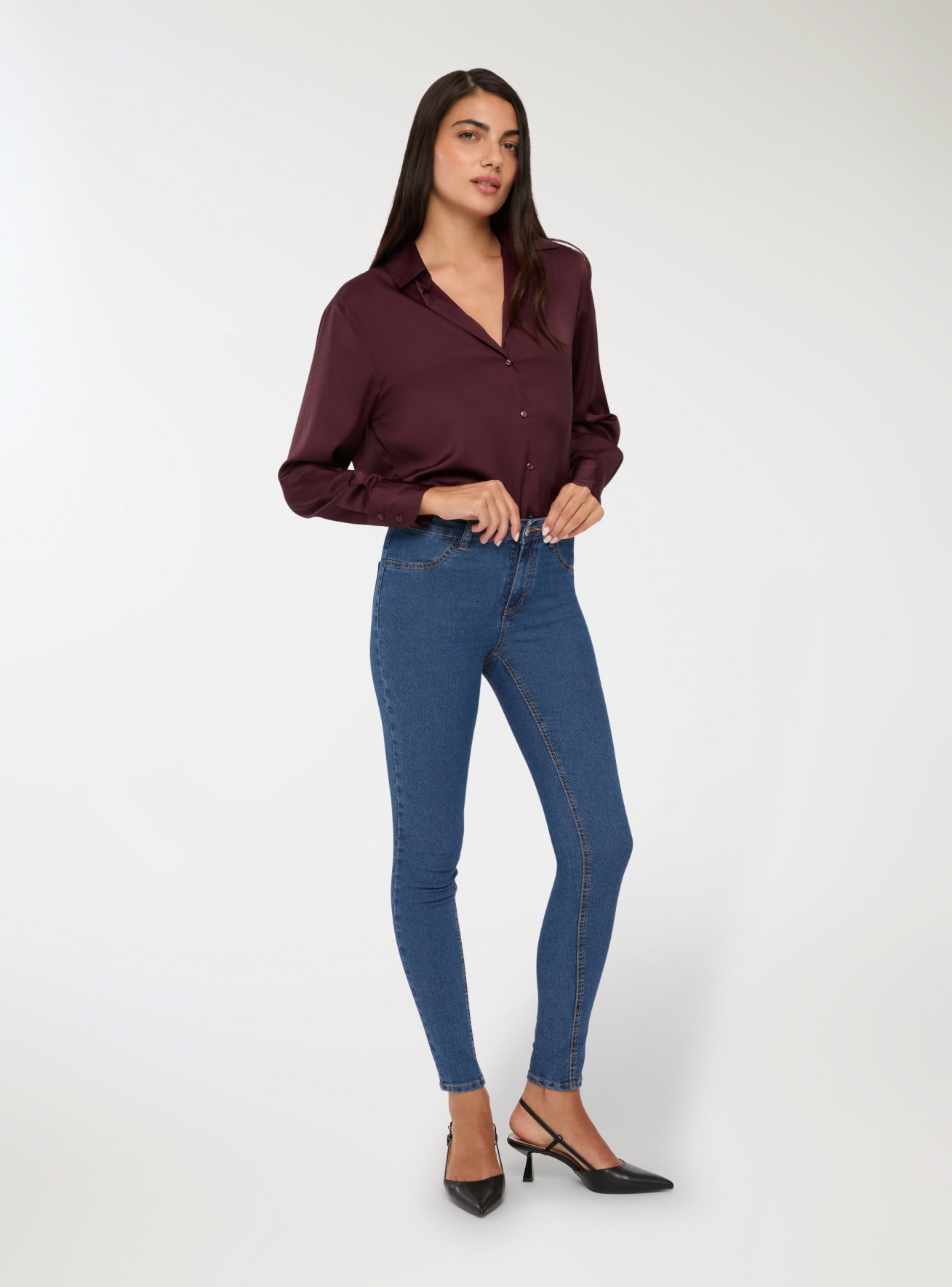 Pantalone Jeans Lungo Donna Terranova
