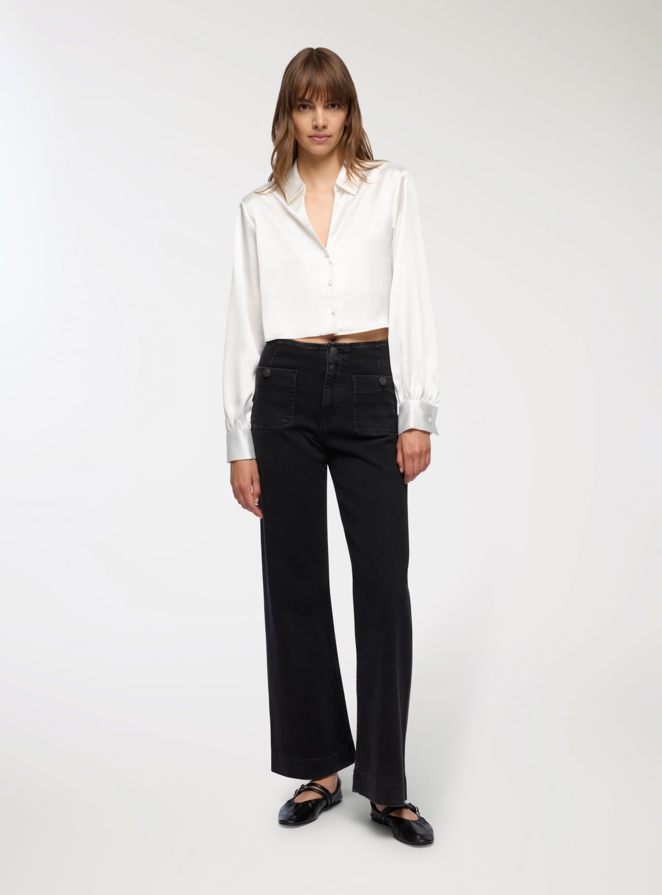 Jeans con tasche applicate wide leg