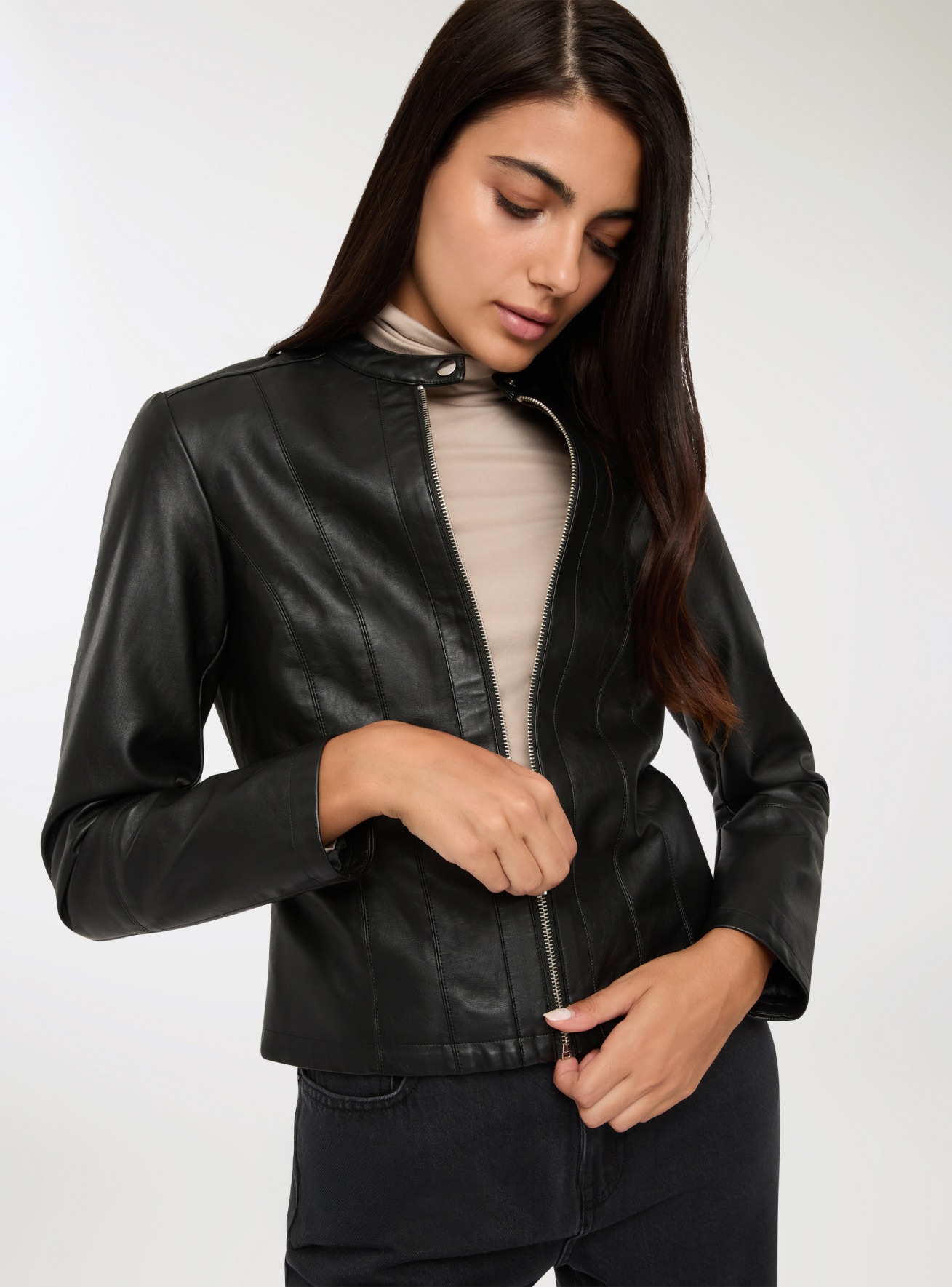 Giacca biker con zip
