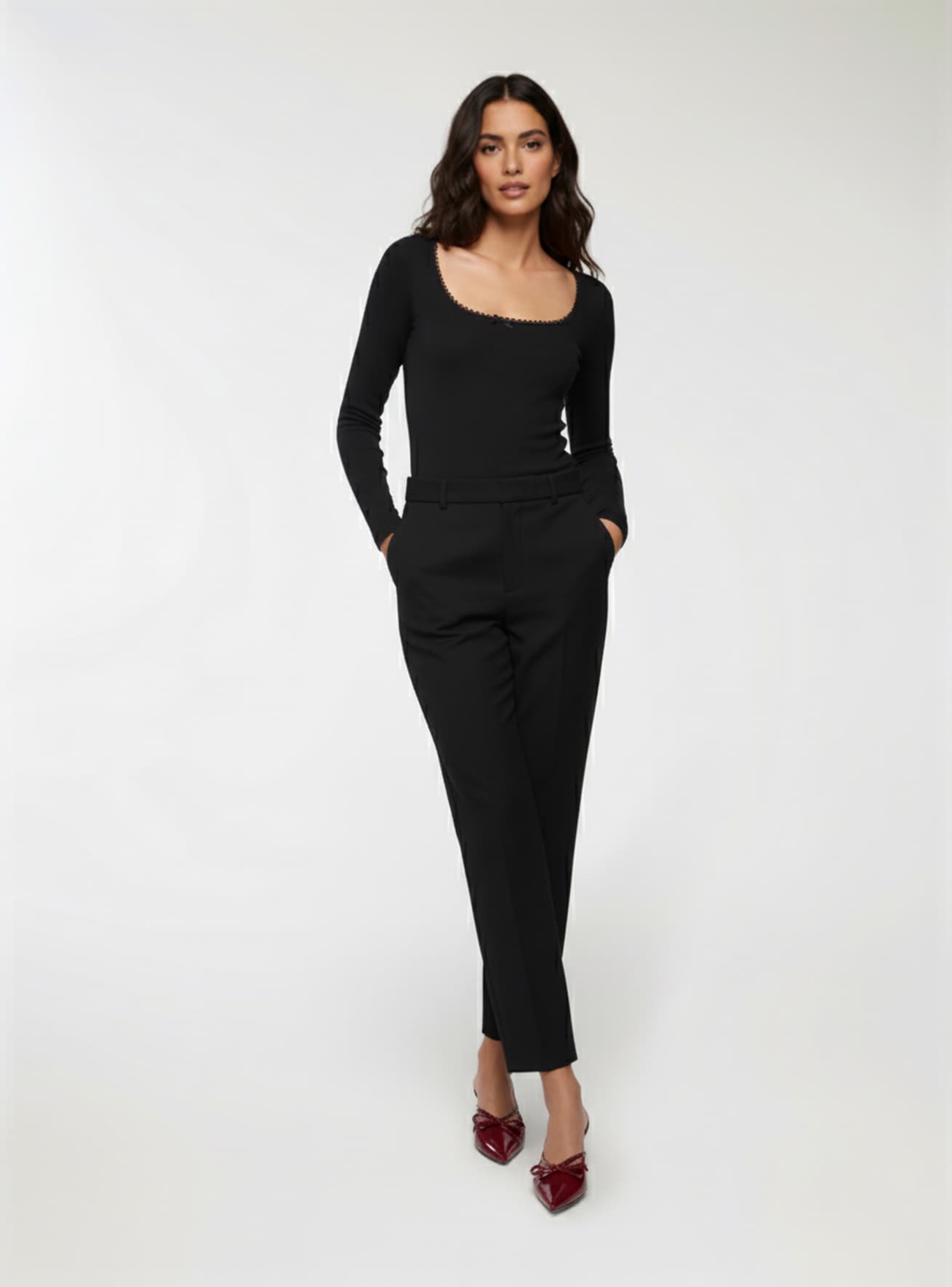 Pantaloni chino tinta unita