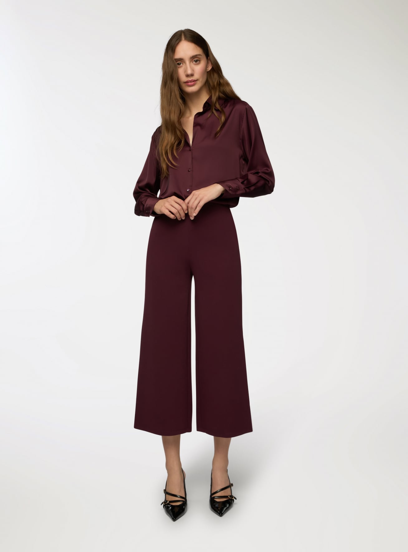 Pantaloni culotte tinta unita