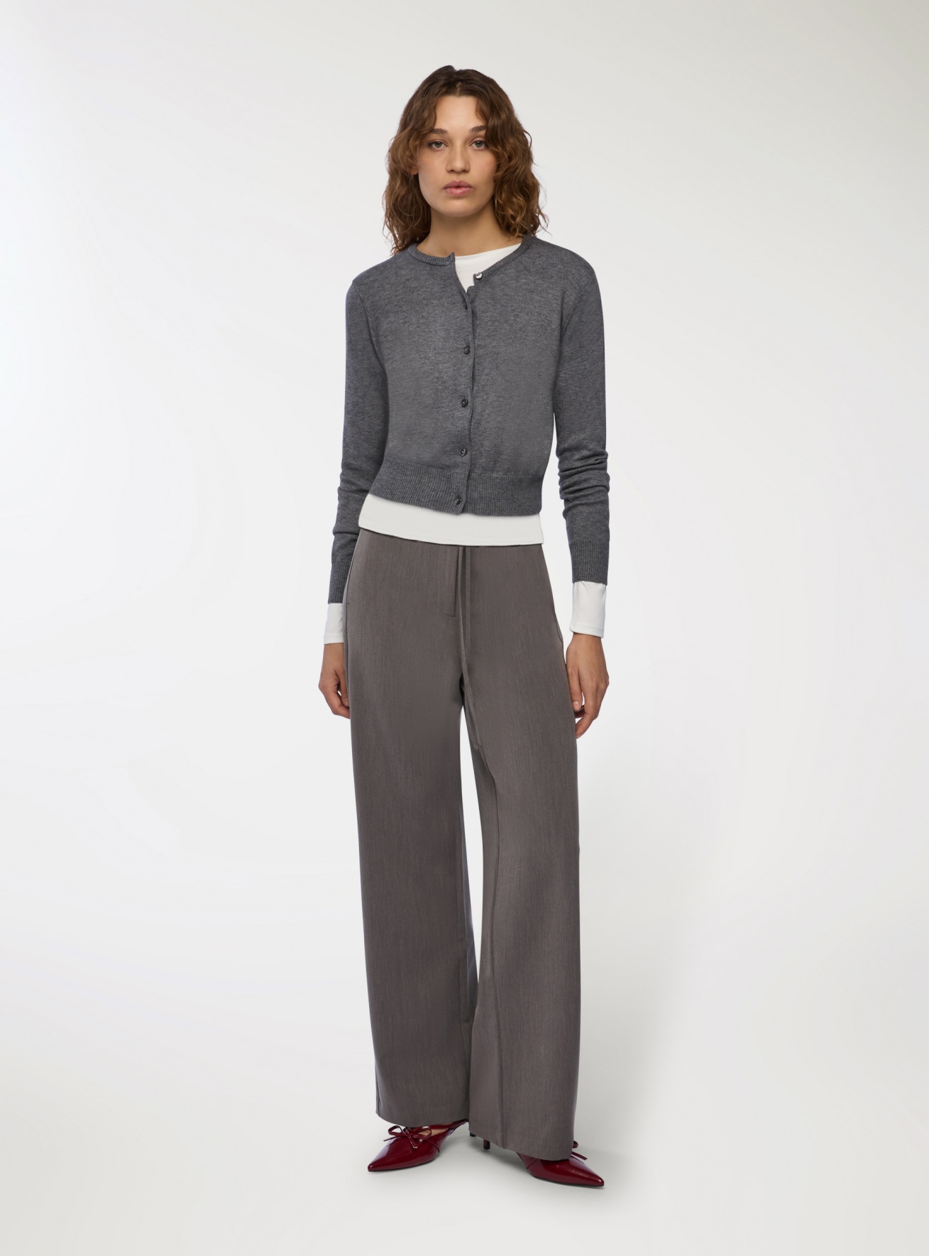 Pantaloni wide leg con coulisse