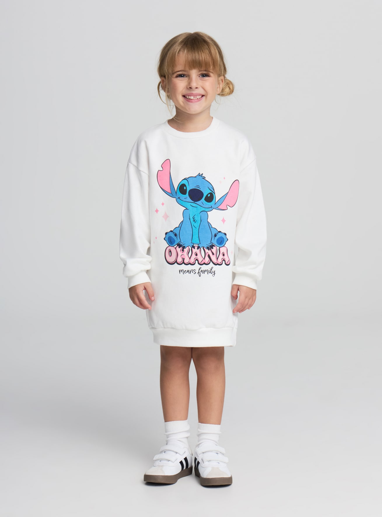 Sukienka z dzianiny dresowej z nadrukiem Stitch®