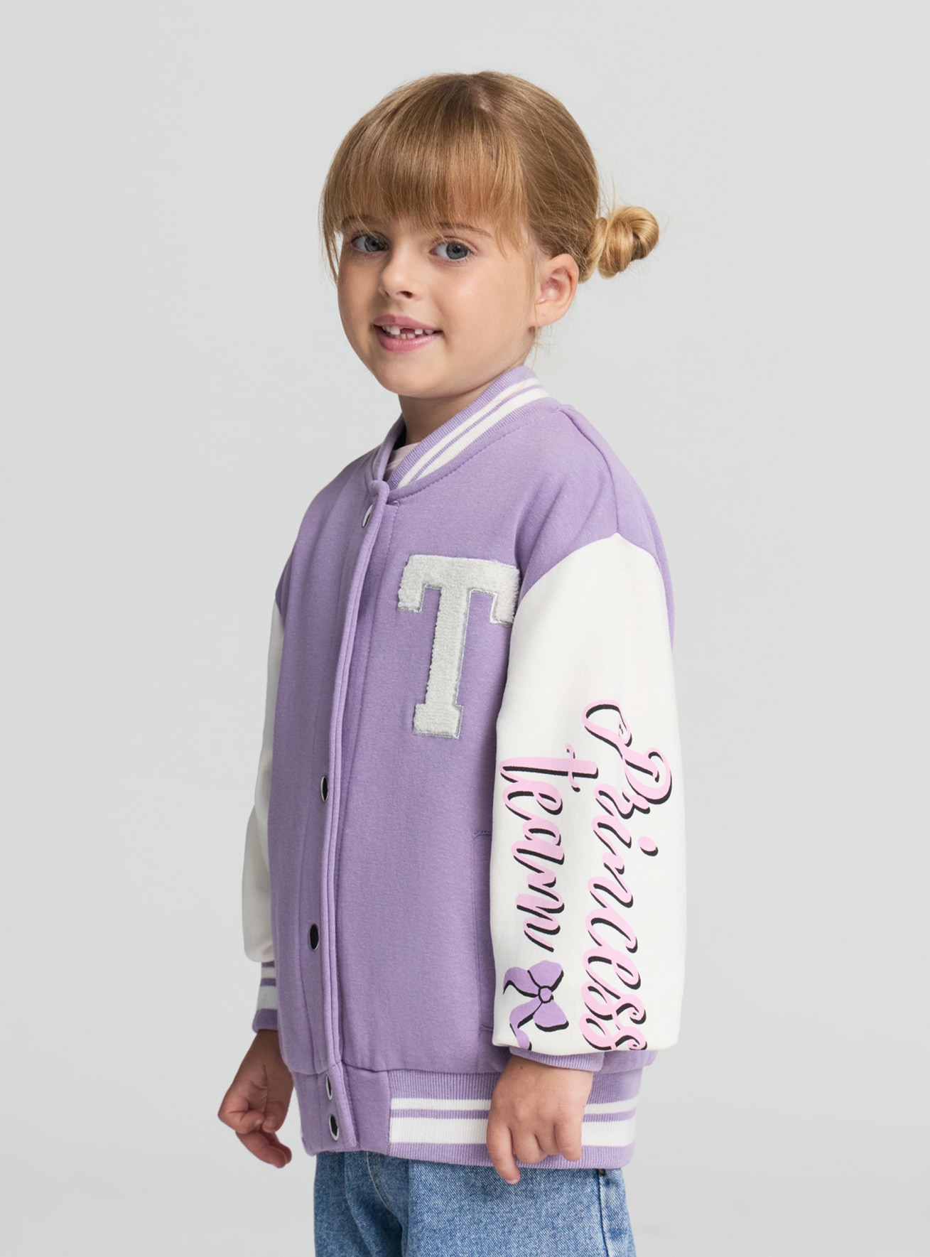 Sweatshirt-Bomberjacke mit Schriftzügen