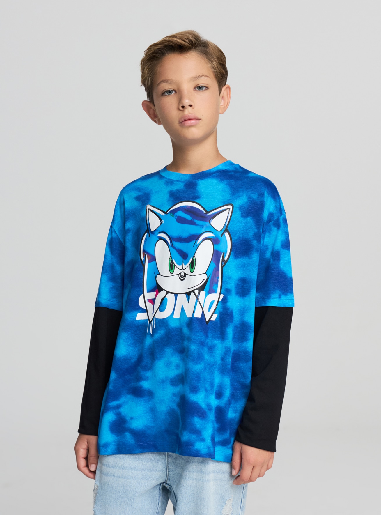 Koszulka z długim rękawem z nadrukiem Sonic