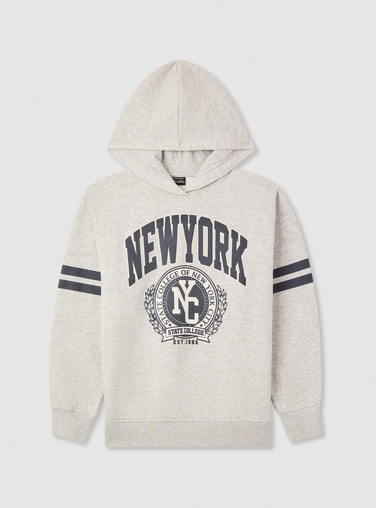 Sudadera con capucha y estampado college