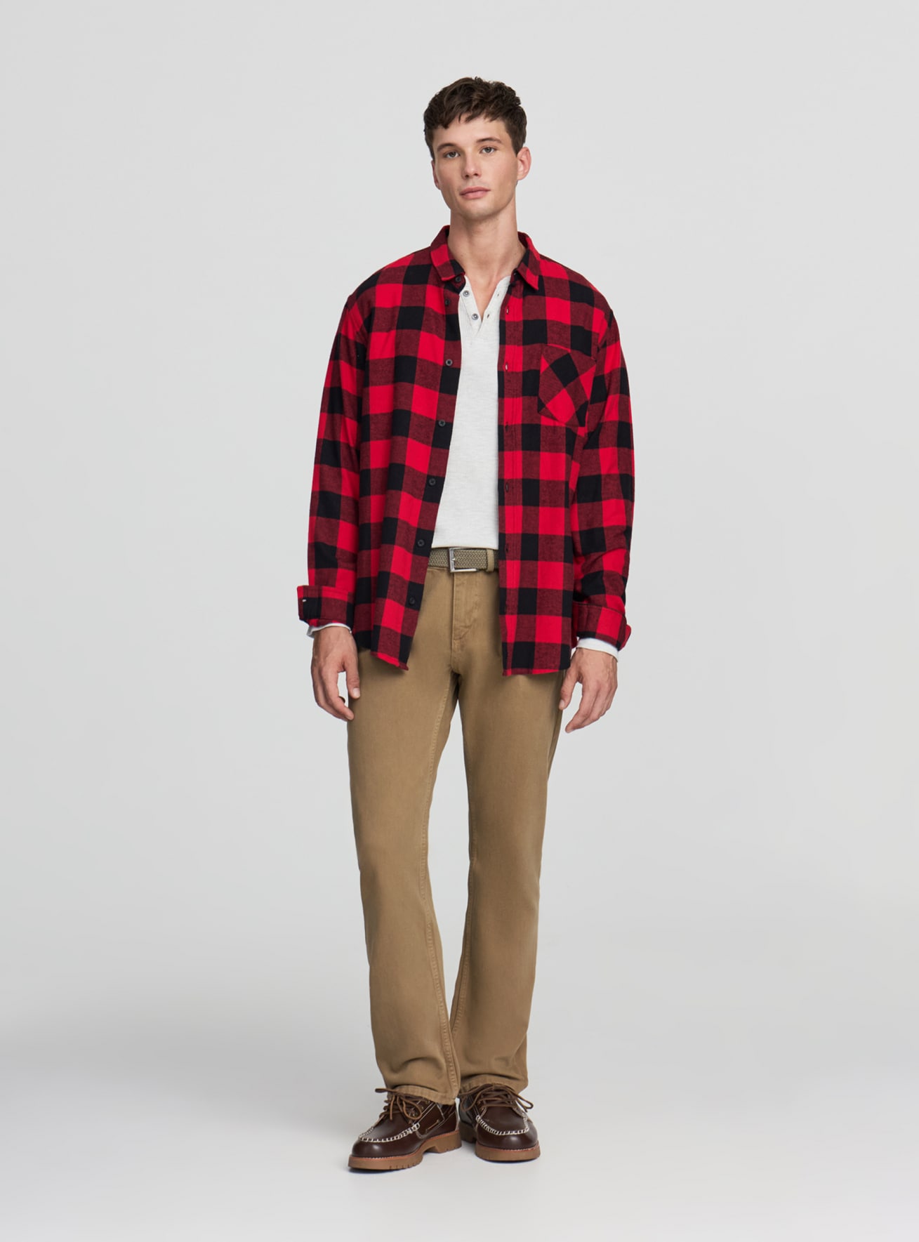 Camicia in flanella a quadri con tasca