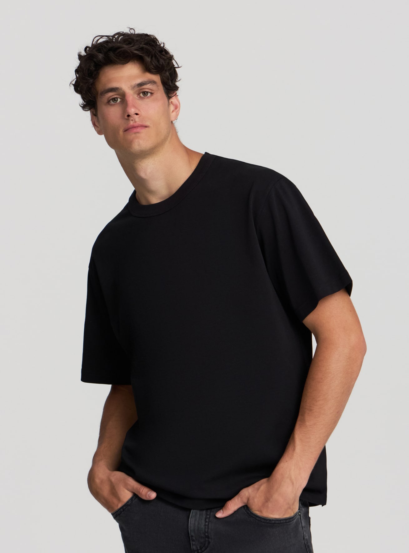 Heavyweight plain-colour T-shirt
