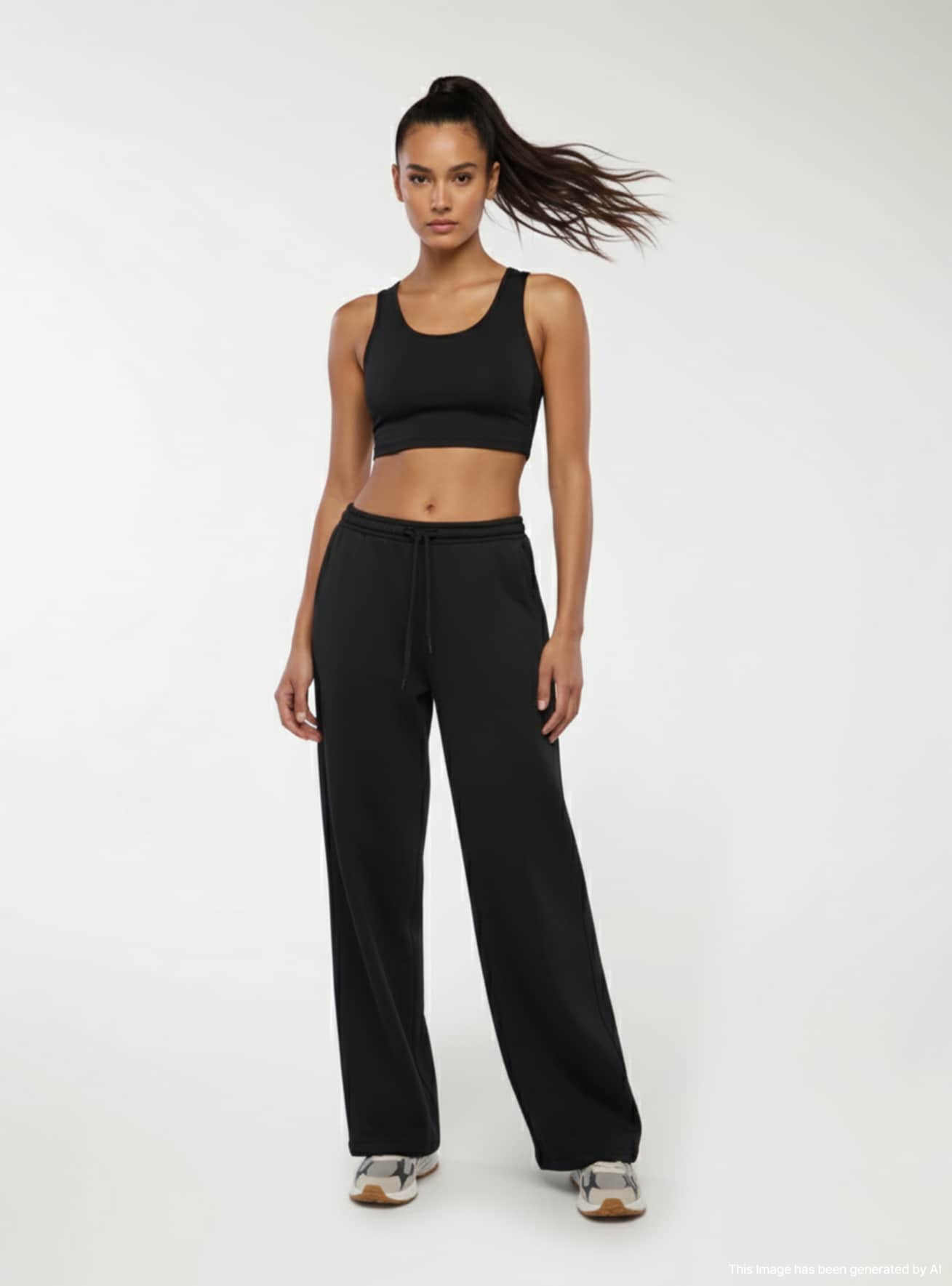 Pantaloni wide leg tinta unita