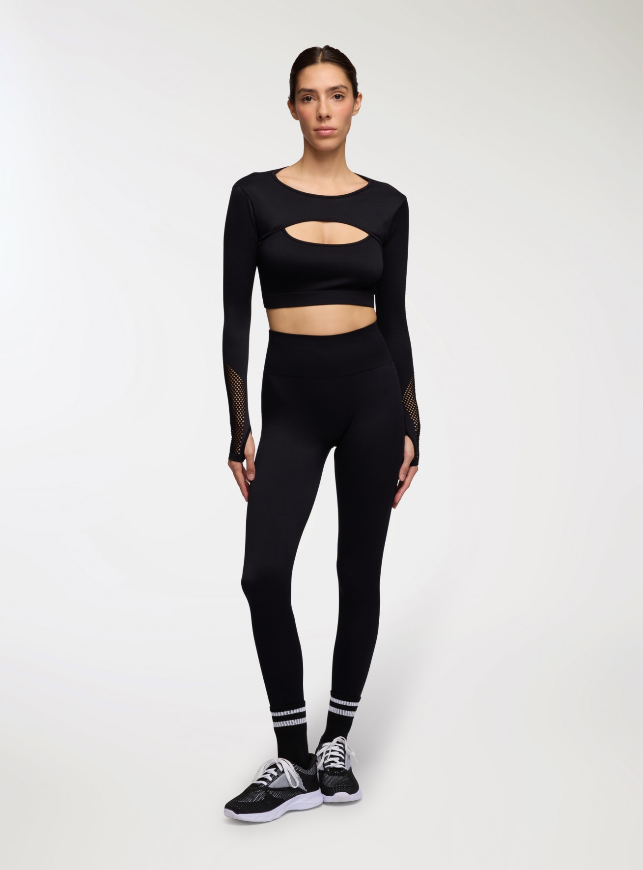 Seamless sports leggings with ruching