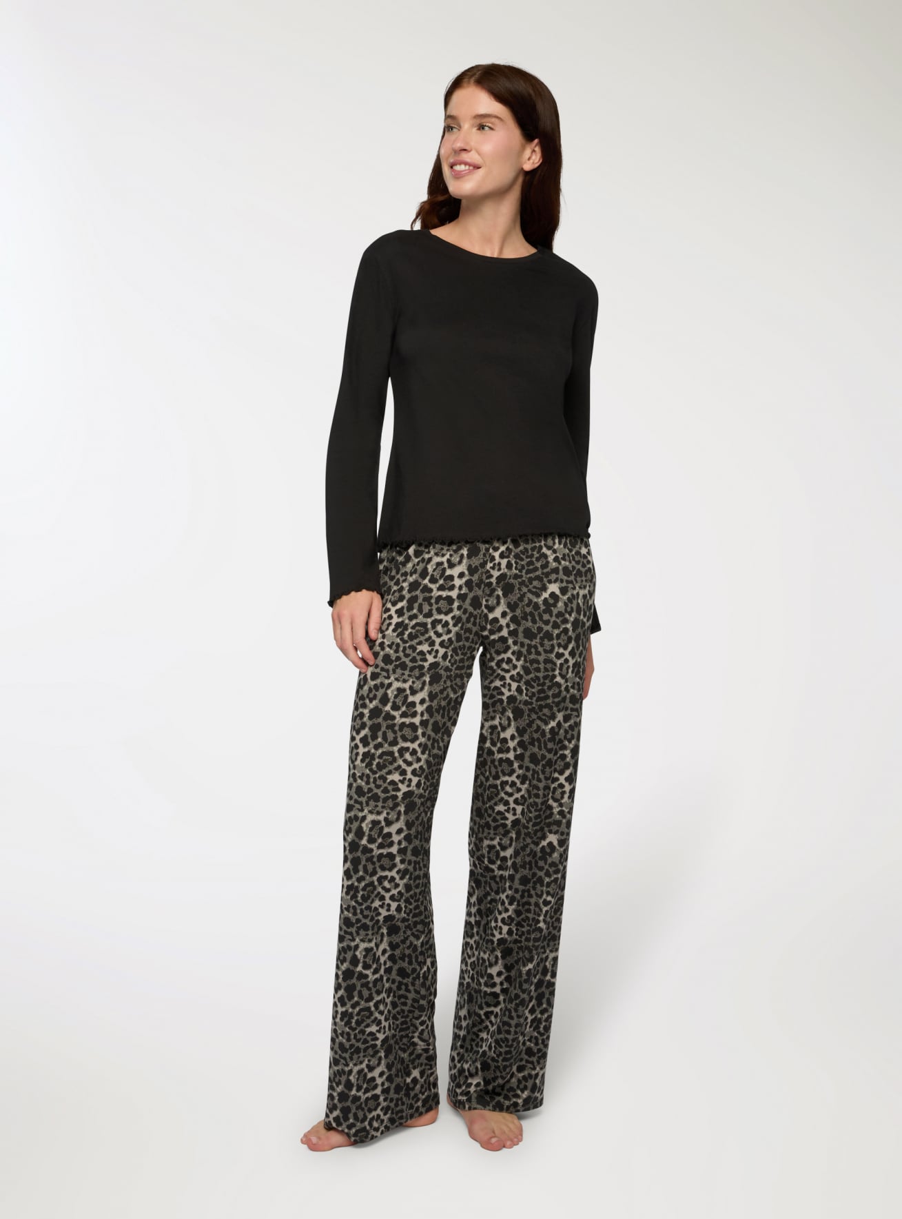 Pantaloni pigiama ampi animalier