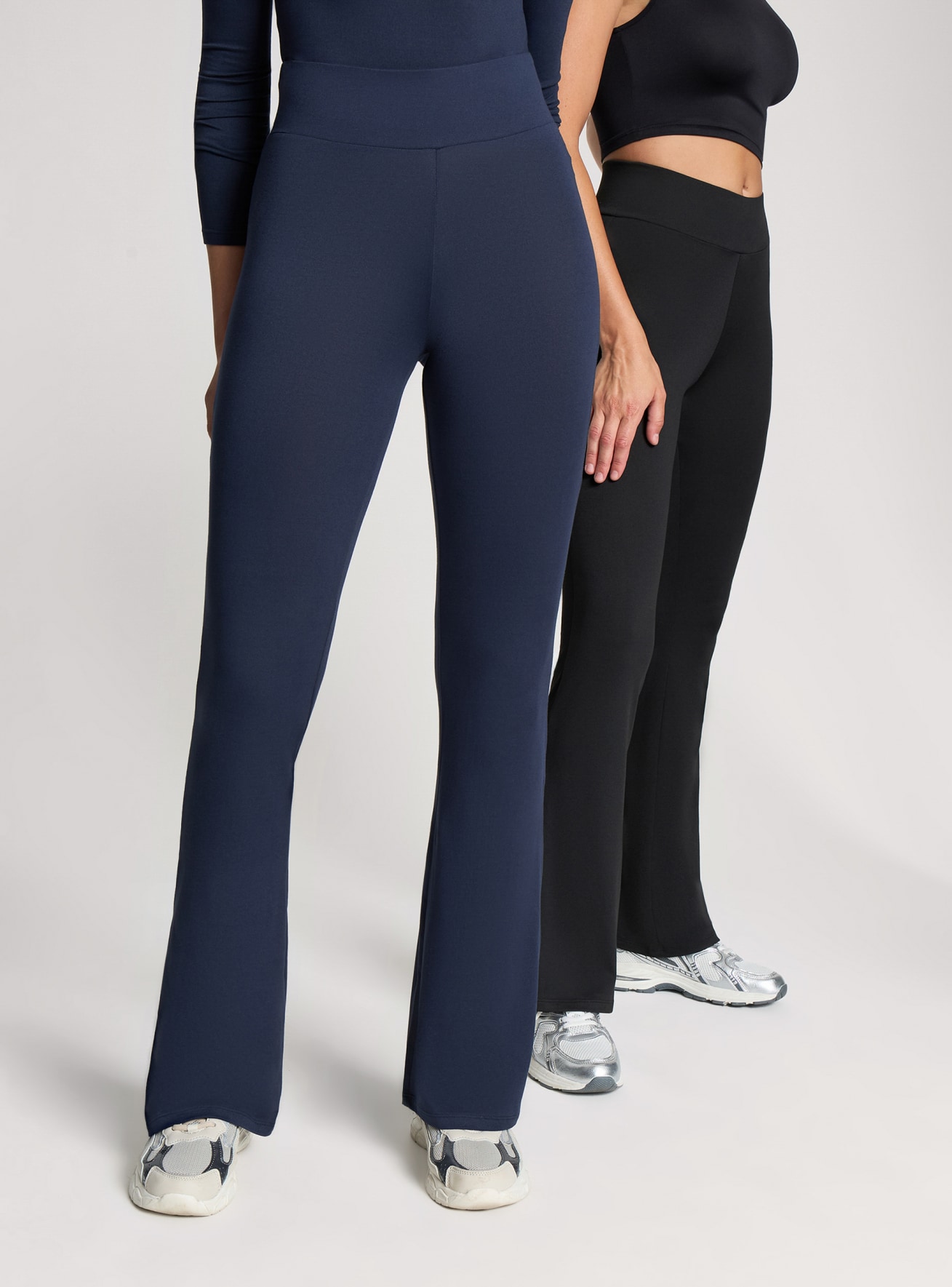 Pack 2 leggings lunghi a zampa