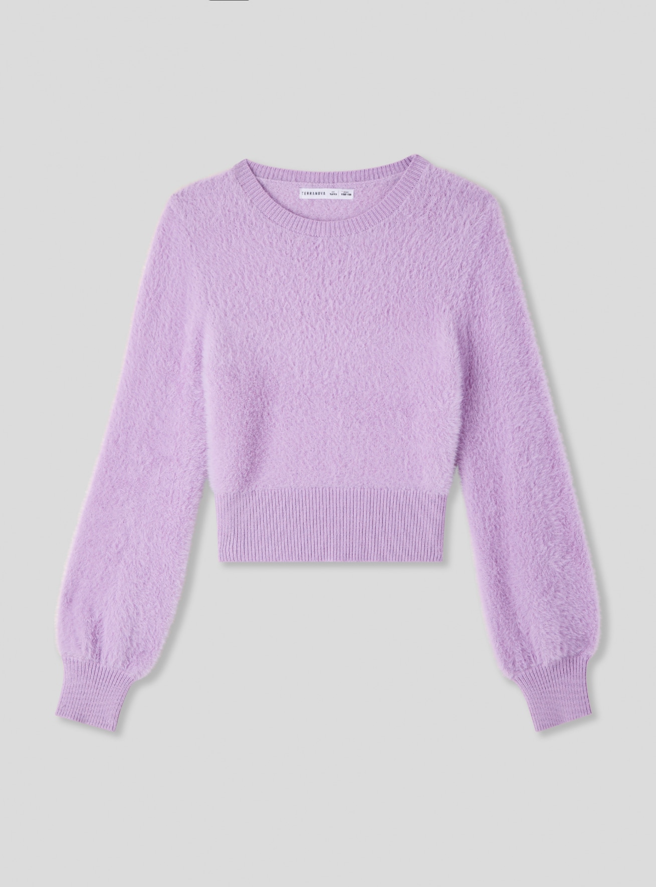 Maglia crop effetto pelo