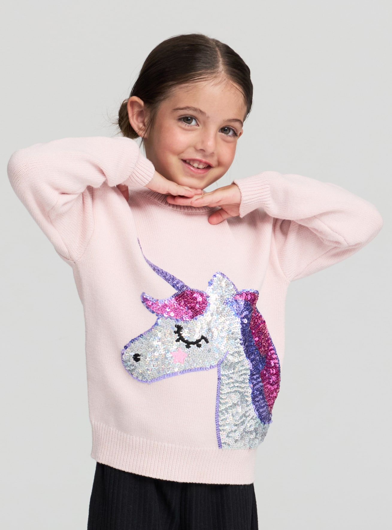 Maglia con paillettes unicorno