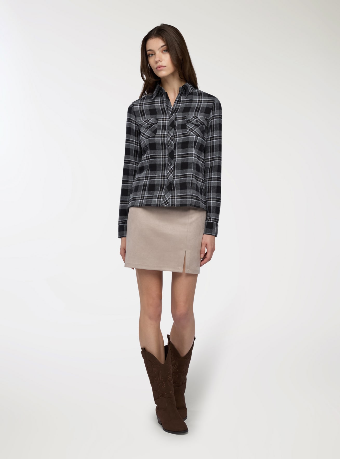 Camicia a quadri con taschini