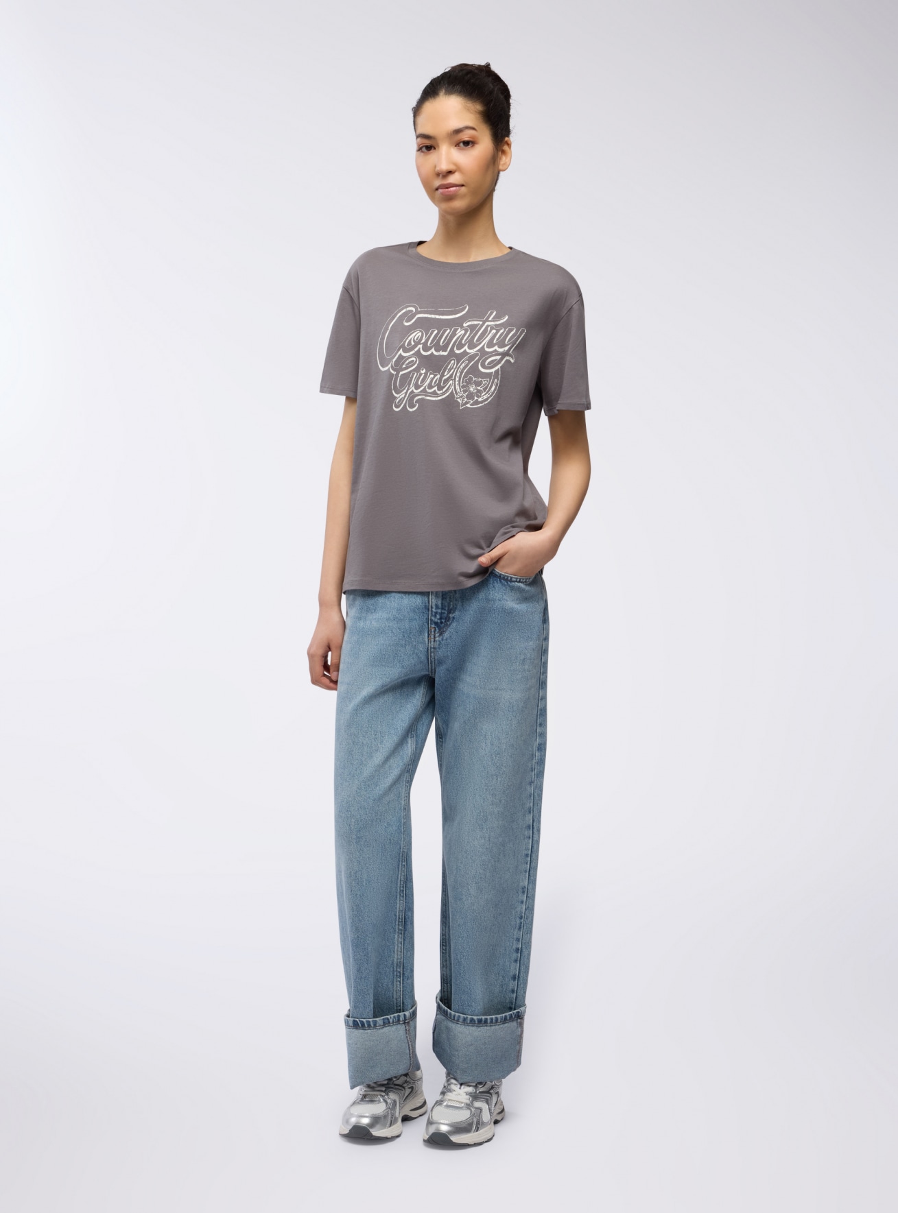 T-shirt ampia con scritta stile rodeo