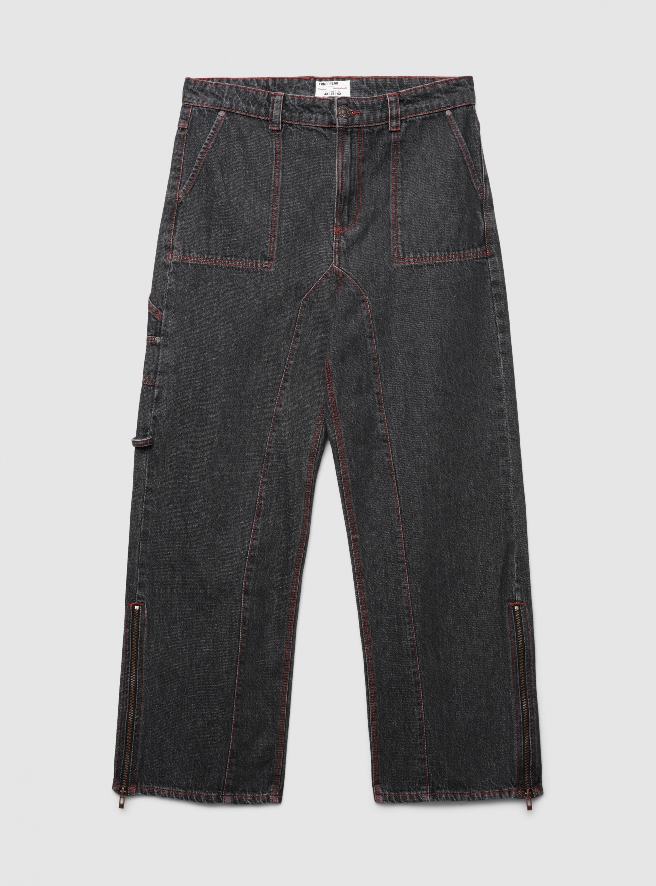 Jeans over con zip al fondo TRNPOPLAB