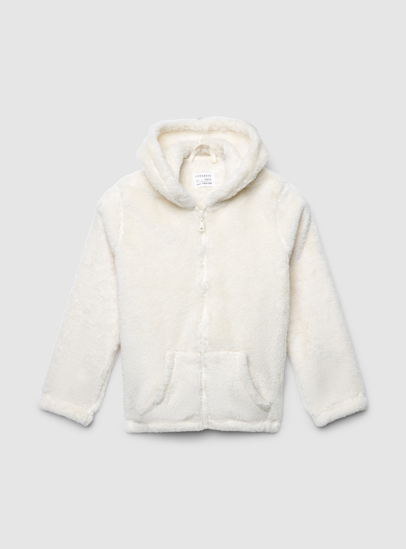 Felpa con cappuccio e zip in sherpa