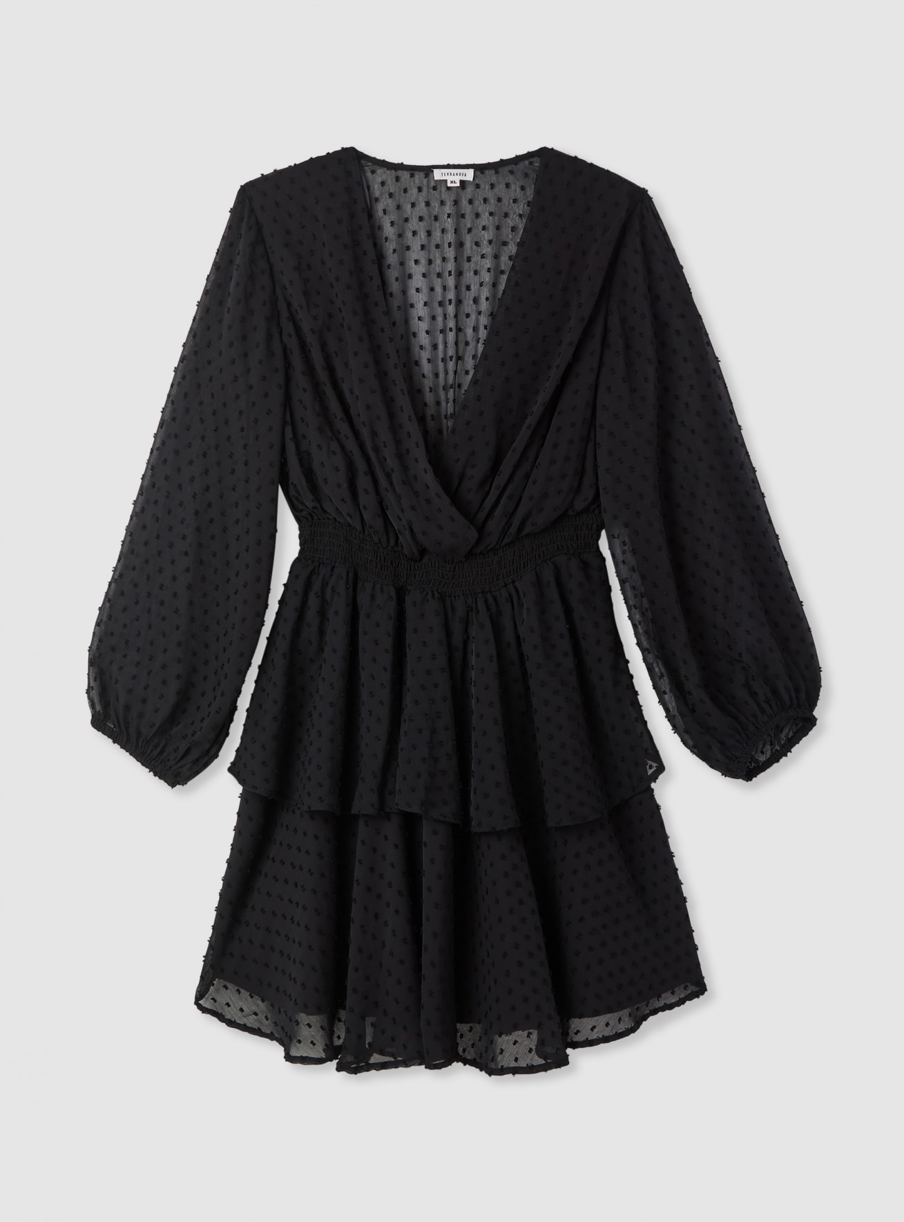 Vestito incrociato con balze