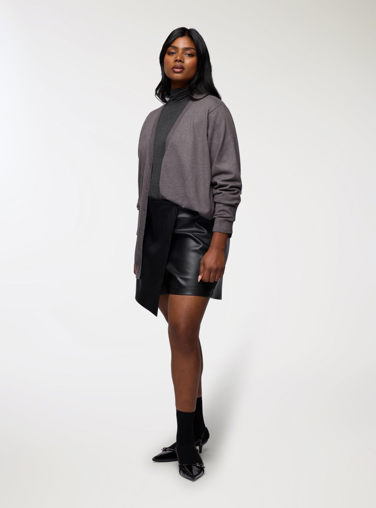 Skort a portafoglio similpelle