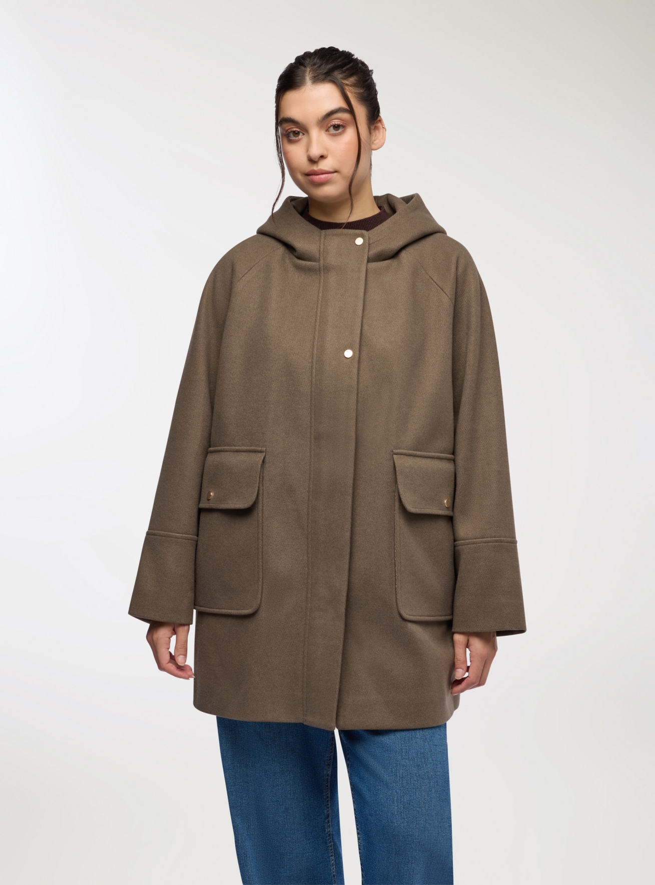 Giubbotto effetto velour con cappuccio