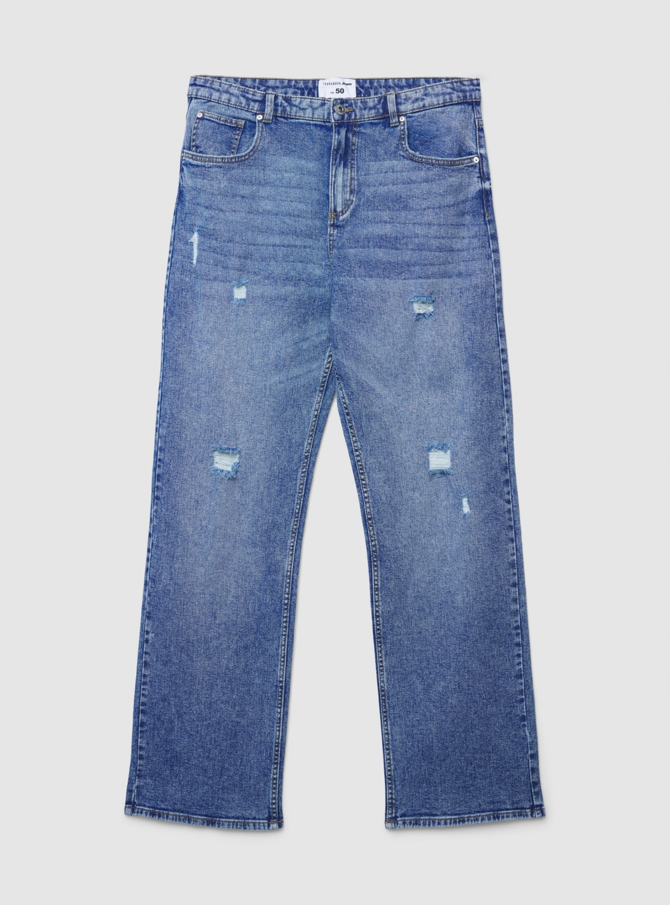 Jeans straight con strappi