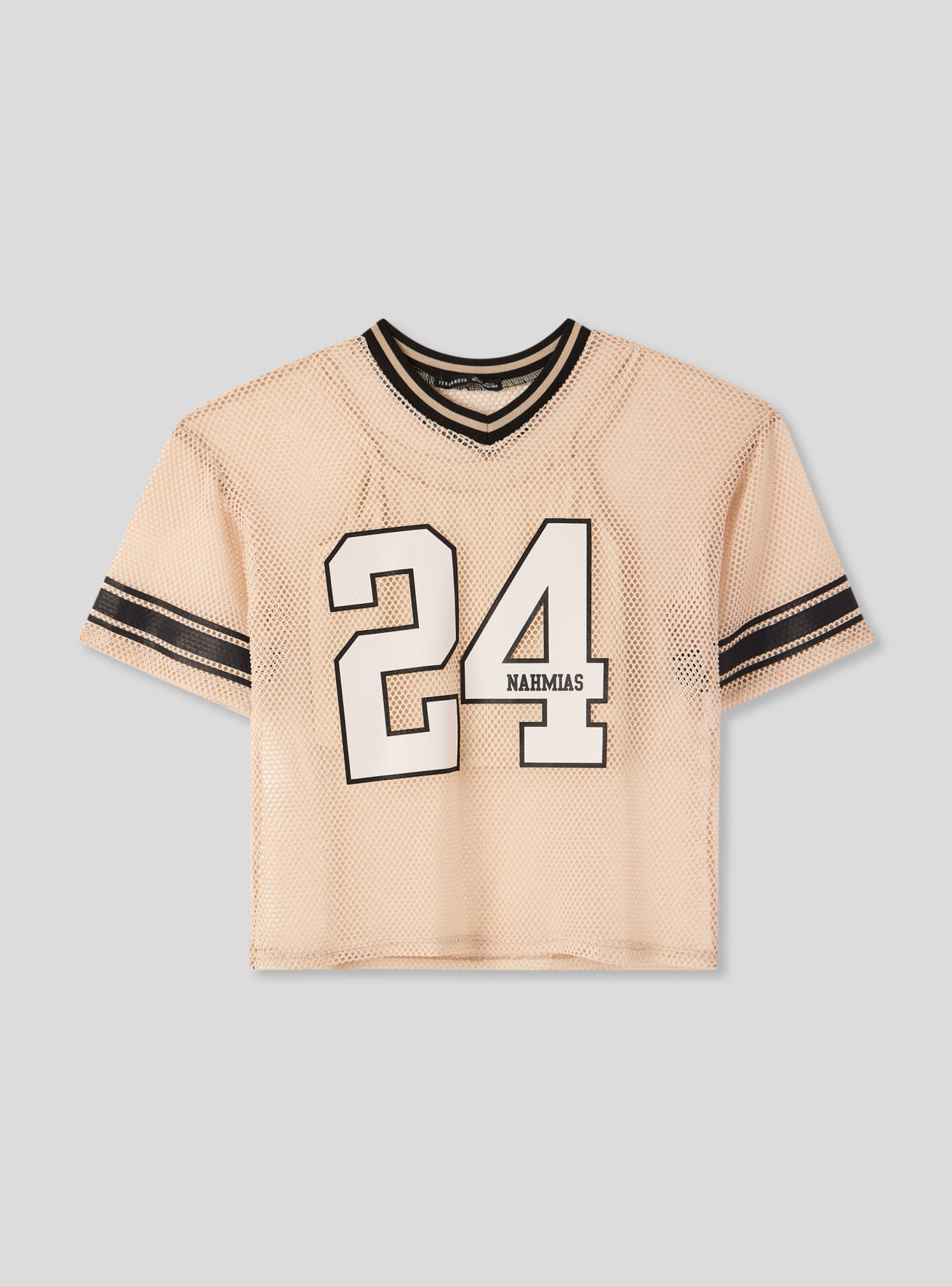 T-shirt in rete con stampa numero
