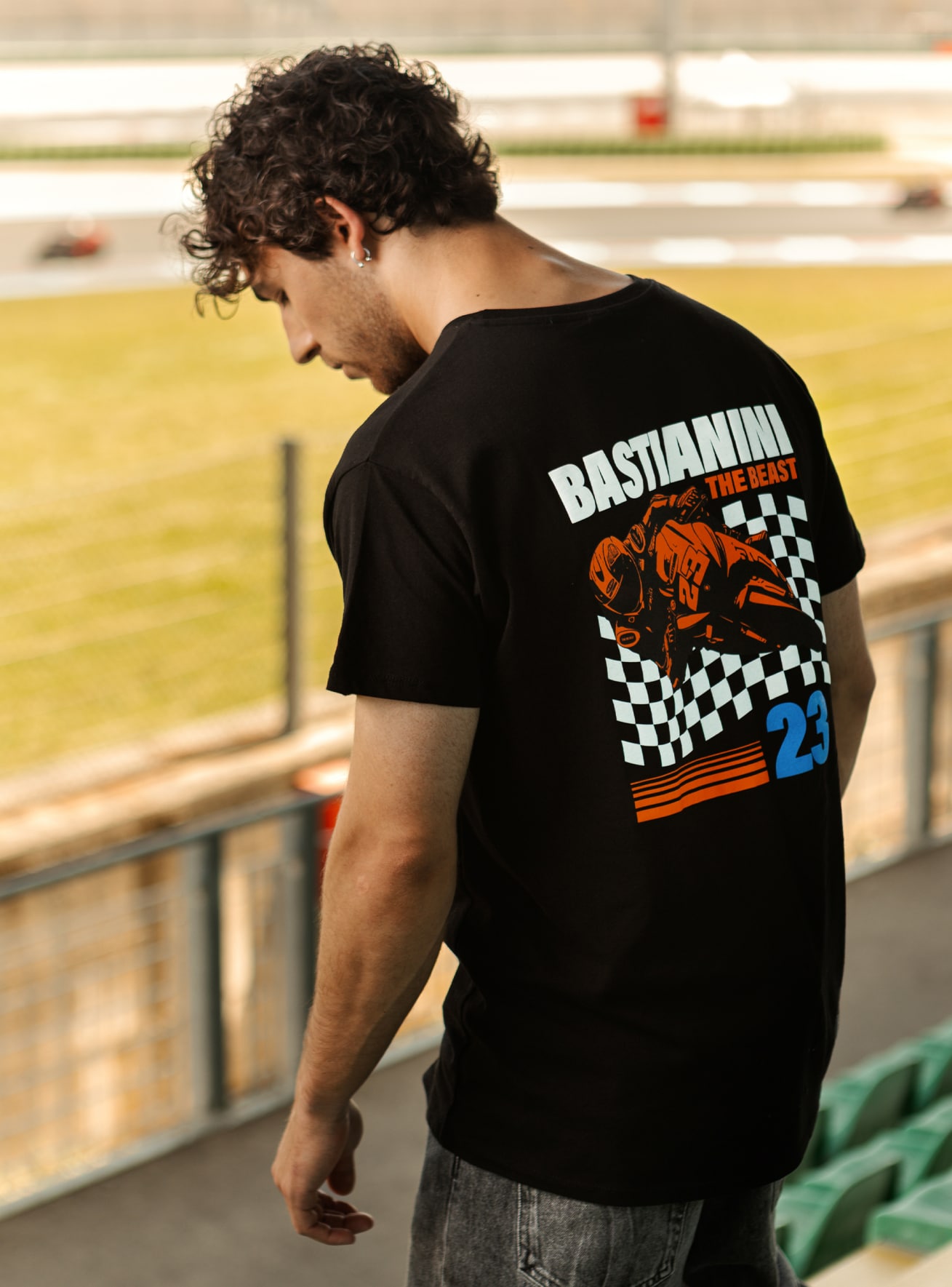 Black T-shirt with Bastianini print - Buy Online | Terranova